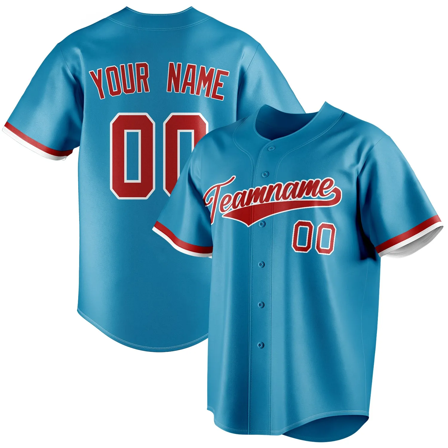 Custom Panther Blue & Red Color Fan Baseball Jersey sold by Tailorly