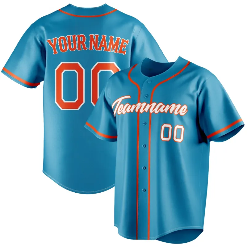 Custom Panther Blue & Orange Color Fan Baseball Jersey sold by Tailorly