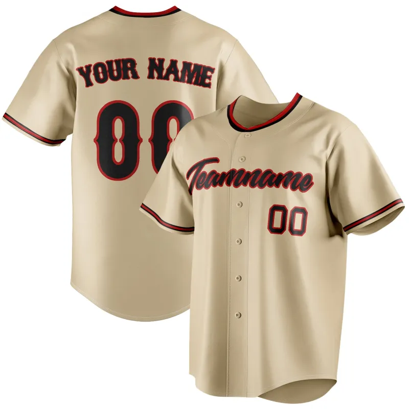 Custom Sand & Black Color Fan Baseball Jersey sold by Tailorly