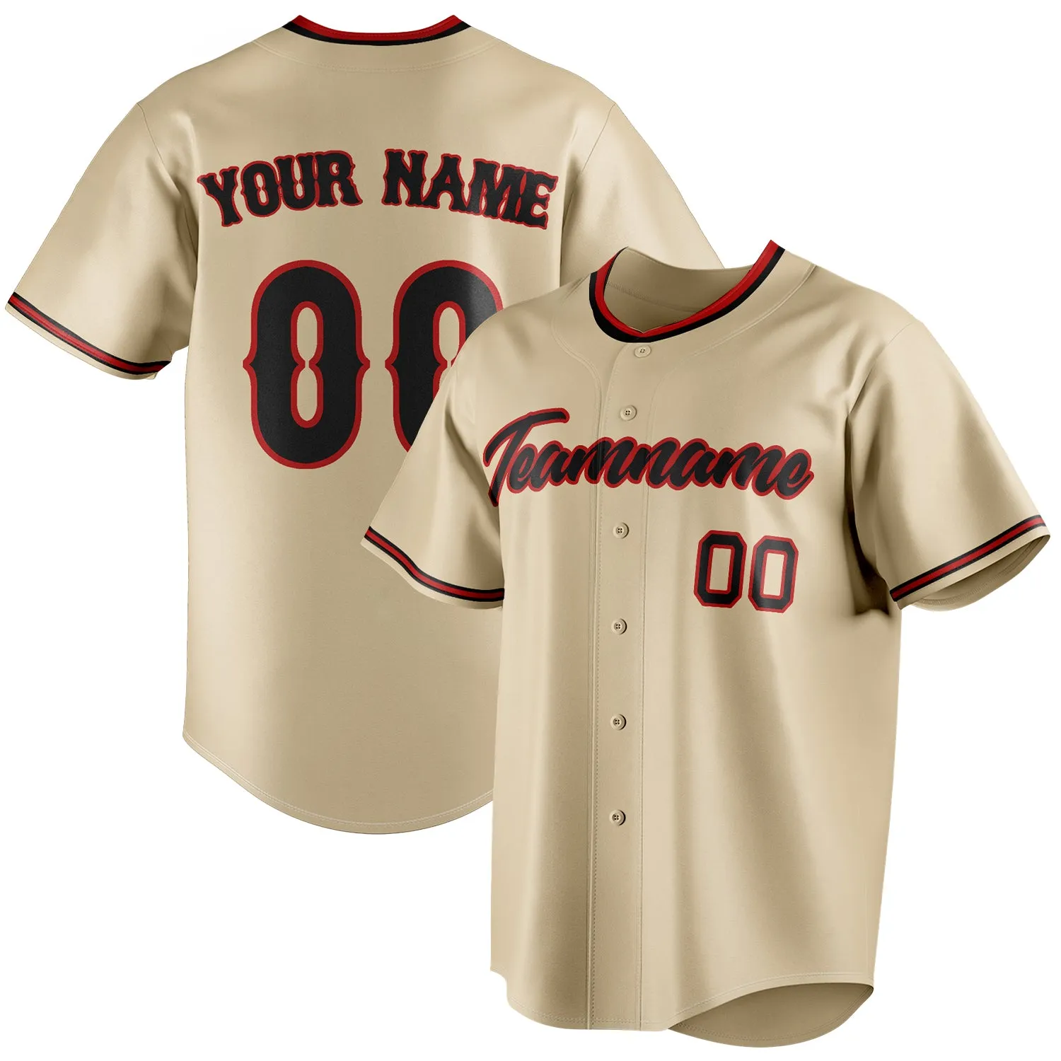 Custom Sand & Black Color Fan Baseball Jersey sold by Tailorly