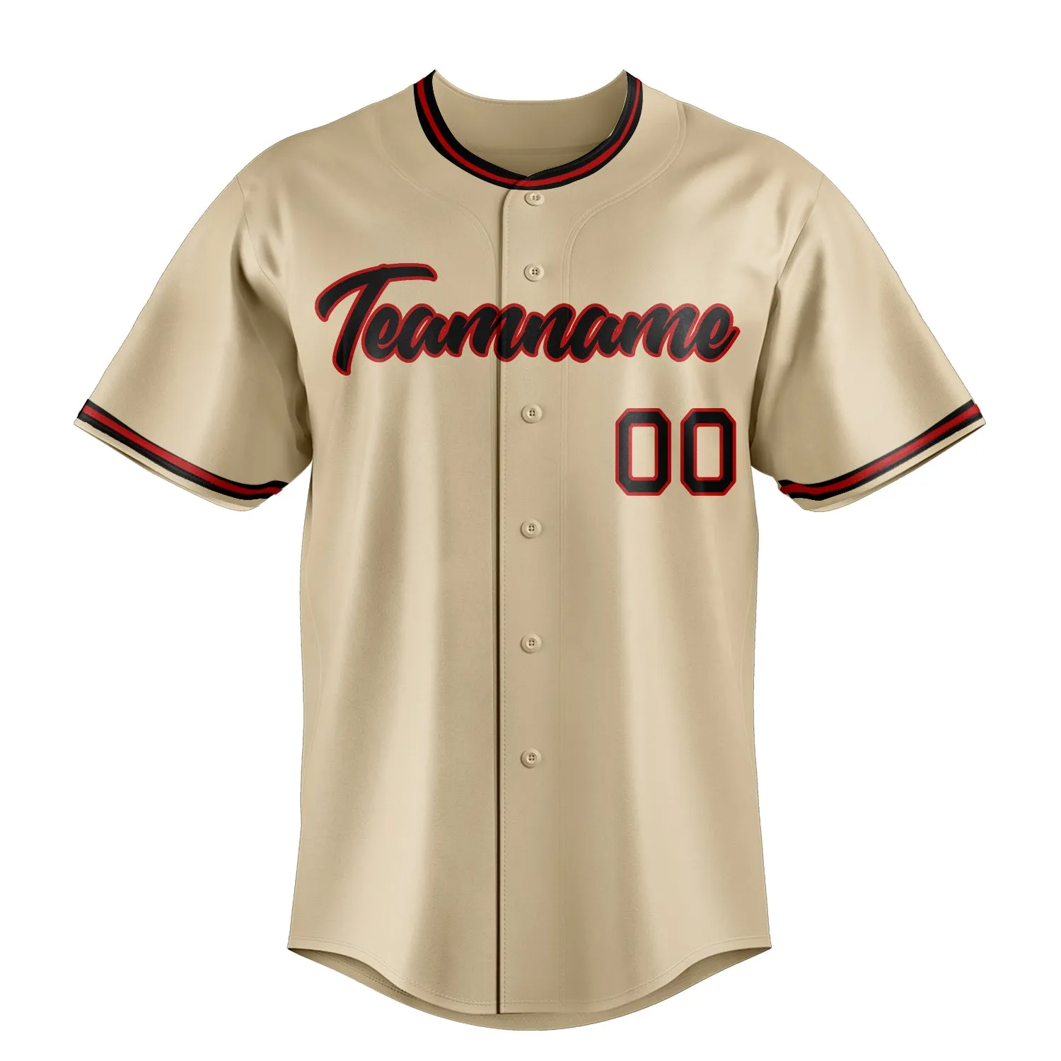 Custom Sand & Black Color Fan Baseball Jersey sold by Tailorly product image thumbnail 2