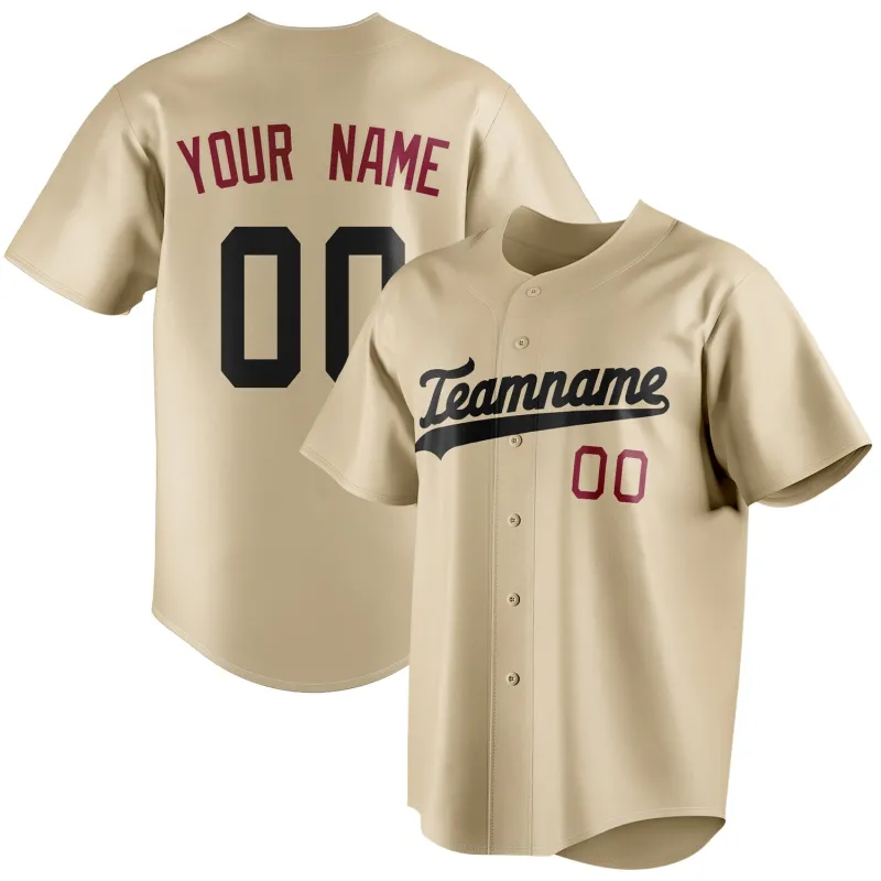 Custom Sand & Black Color Fan Baseball Jersey sold by Tailorly