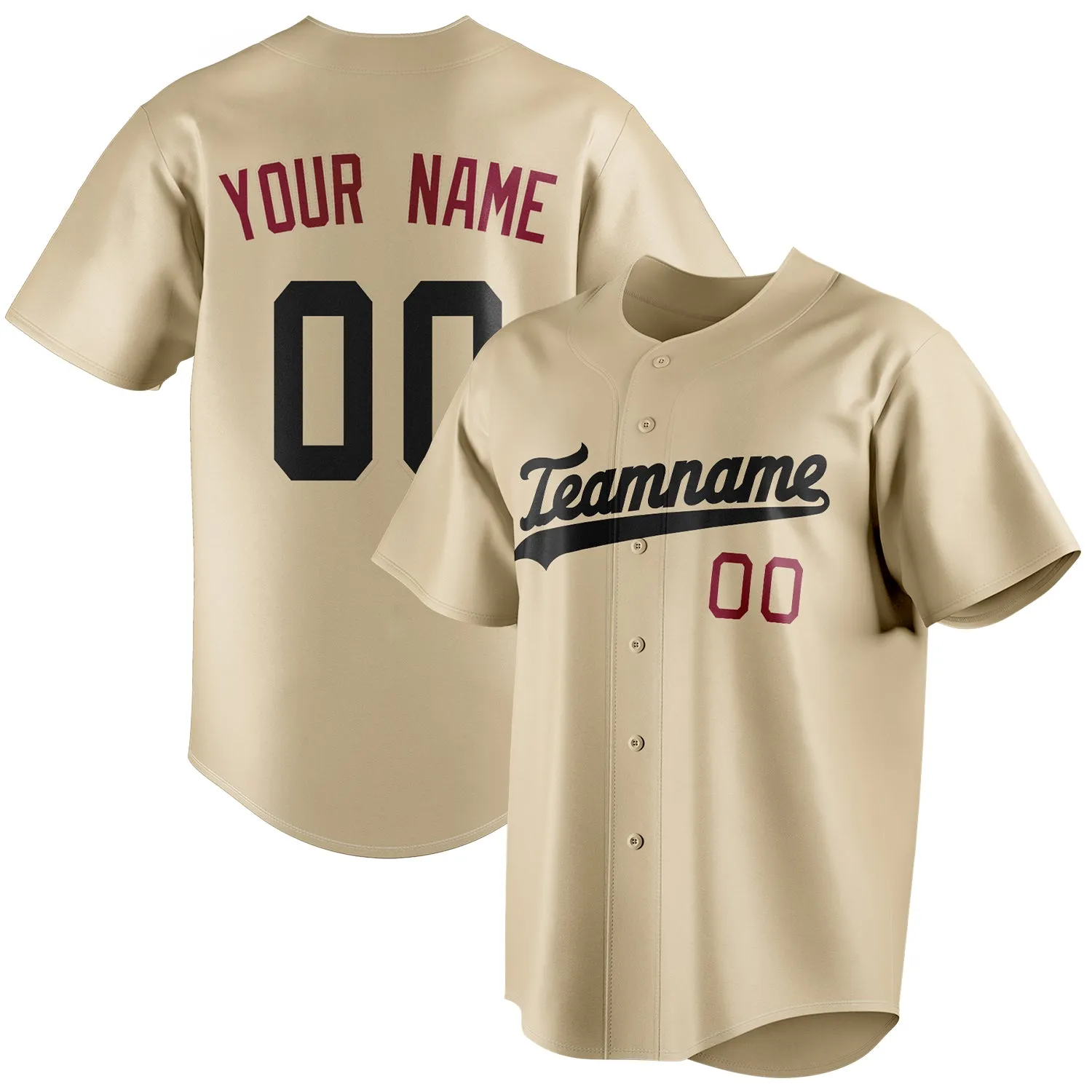 Custom Sand & Black Color Fan Baseball Jersey sold by Tailorly