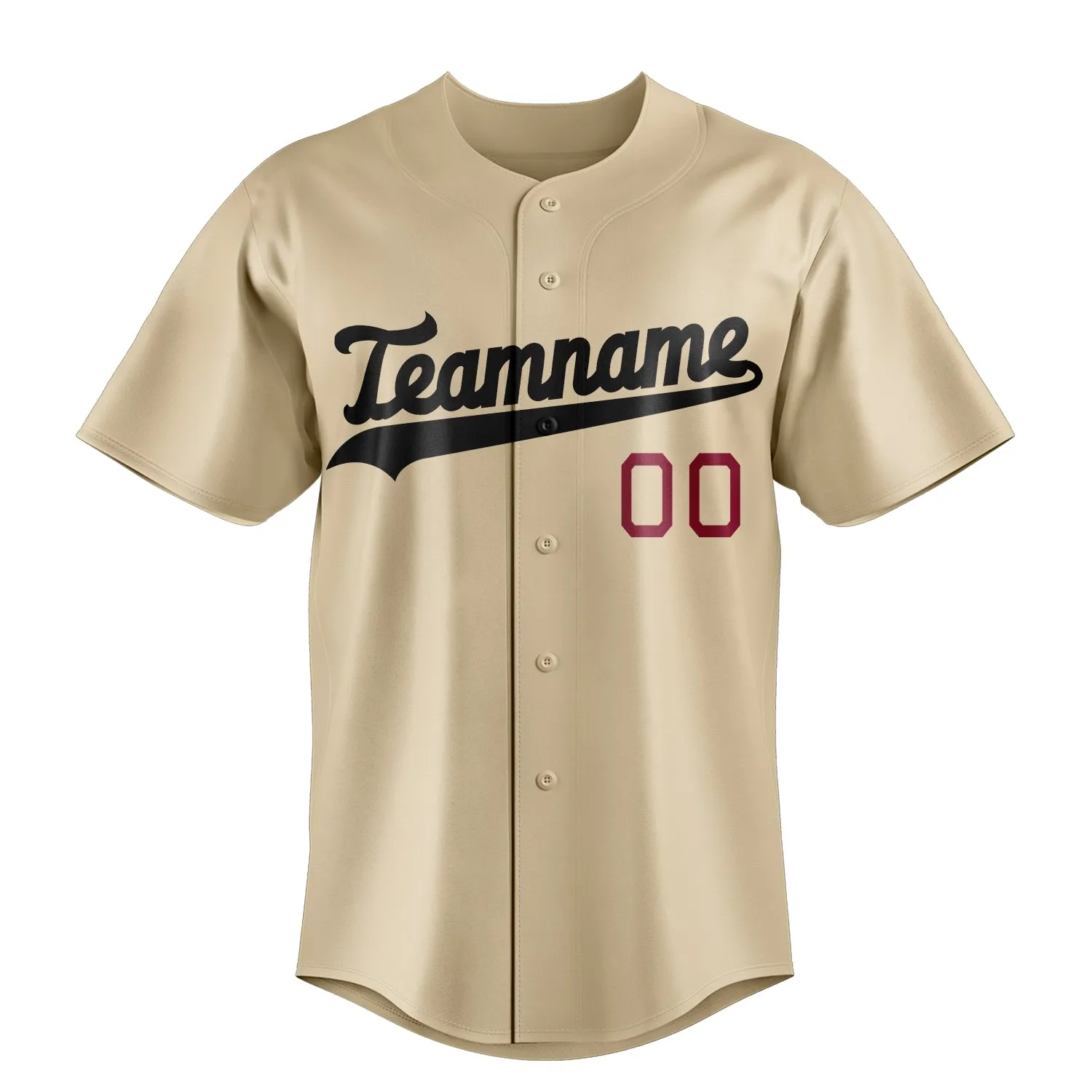 Custom Sand & Black Color Fan Baseball Jersey sold by Tailorly product image thumbnail 2
