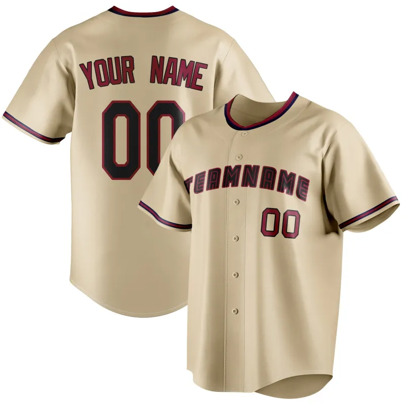 Custom Sand & Black Color Fan Baseball Jersey sold by Tailorly