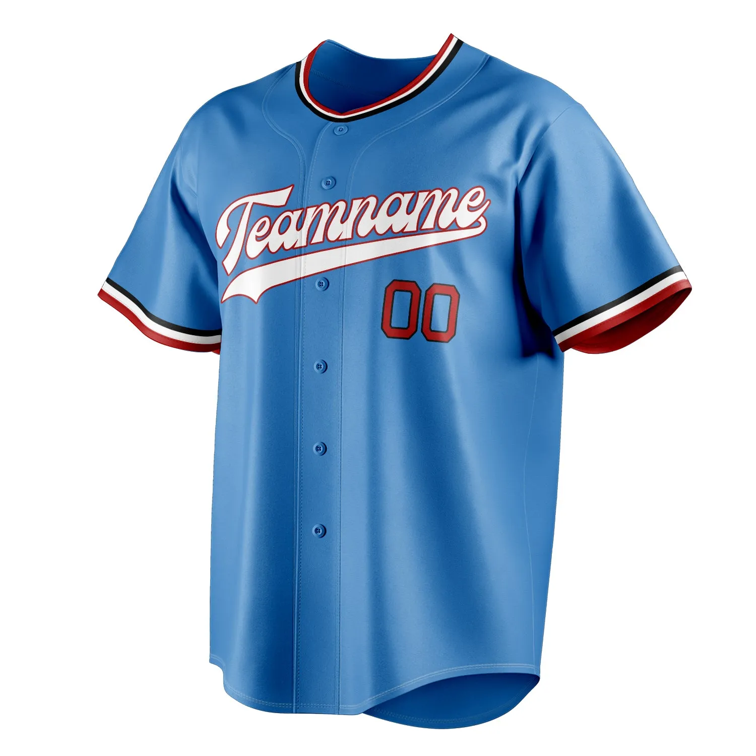 Custom Powder Blue & White Color Fan Baseball Jersey sold by Tailorly product image thumbnail 3