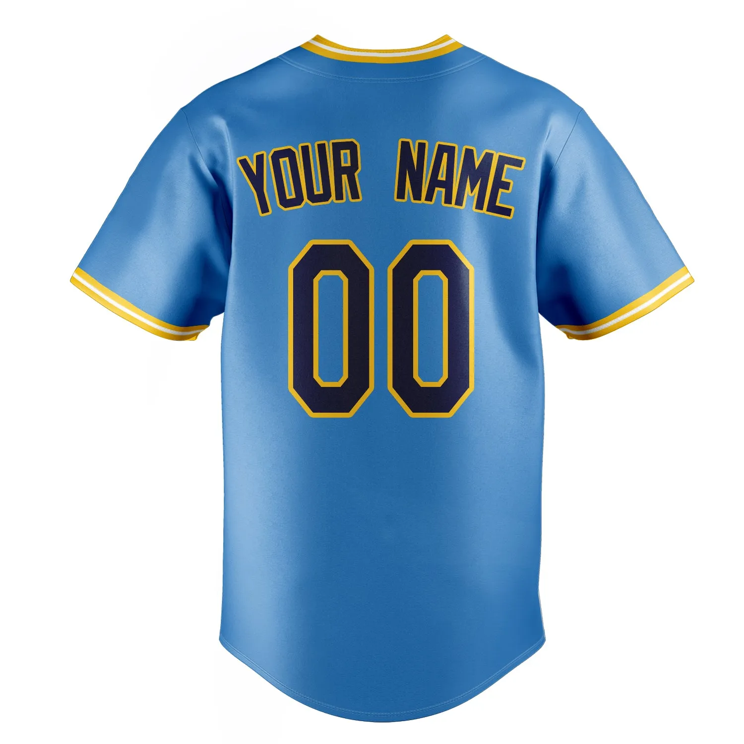 Custom Powder Blue & Black Color Fan Baseball Jersey sold by Tailorly product image thumbnail 4