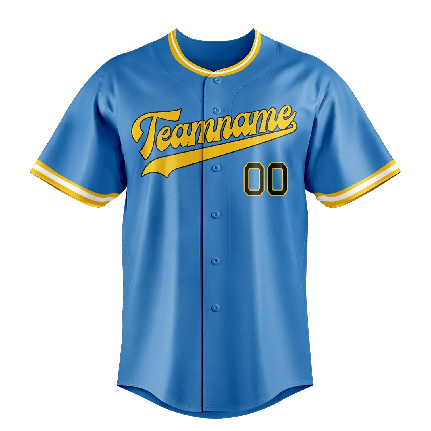 Custom Powder Blue & Black Color Fan Baseball Jersey sold by Tailorly product image thumbnail 2