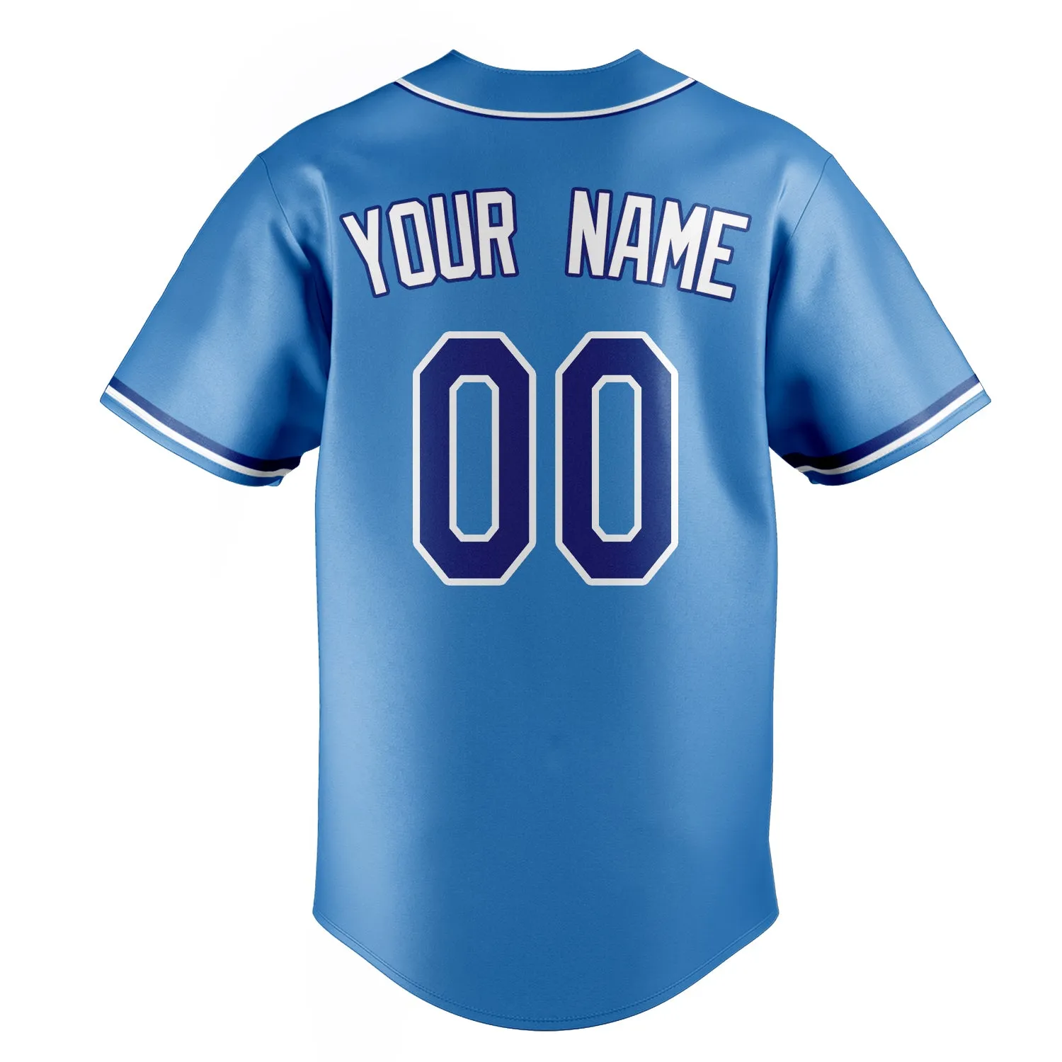 Custom Powder Blue & White Color Fan Baseball Jersey sold by Tailorly product image thumbnail 4