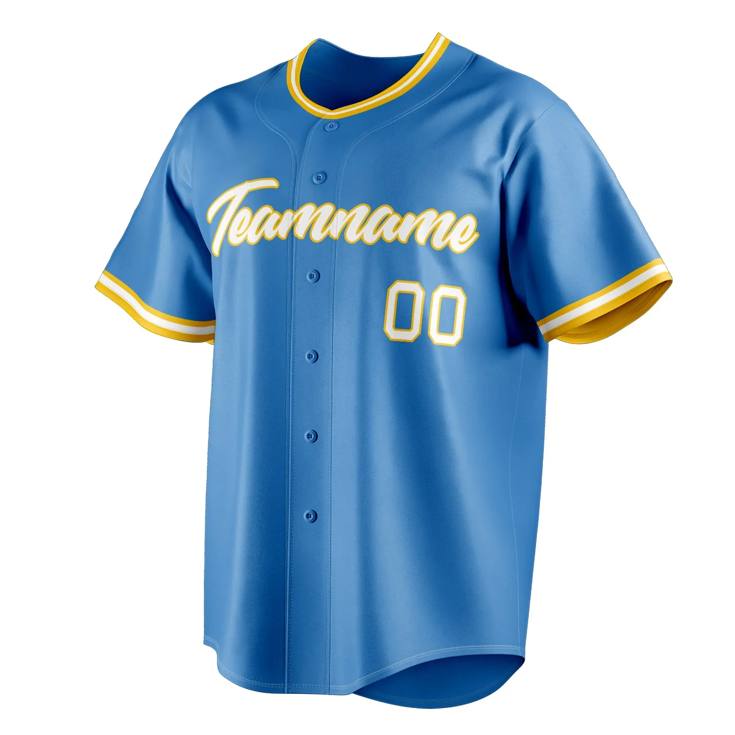 Custom Powder Blue & White Color Fan Baseball Jersey sold by Tailorly product image thumbnail 3
