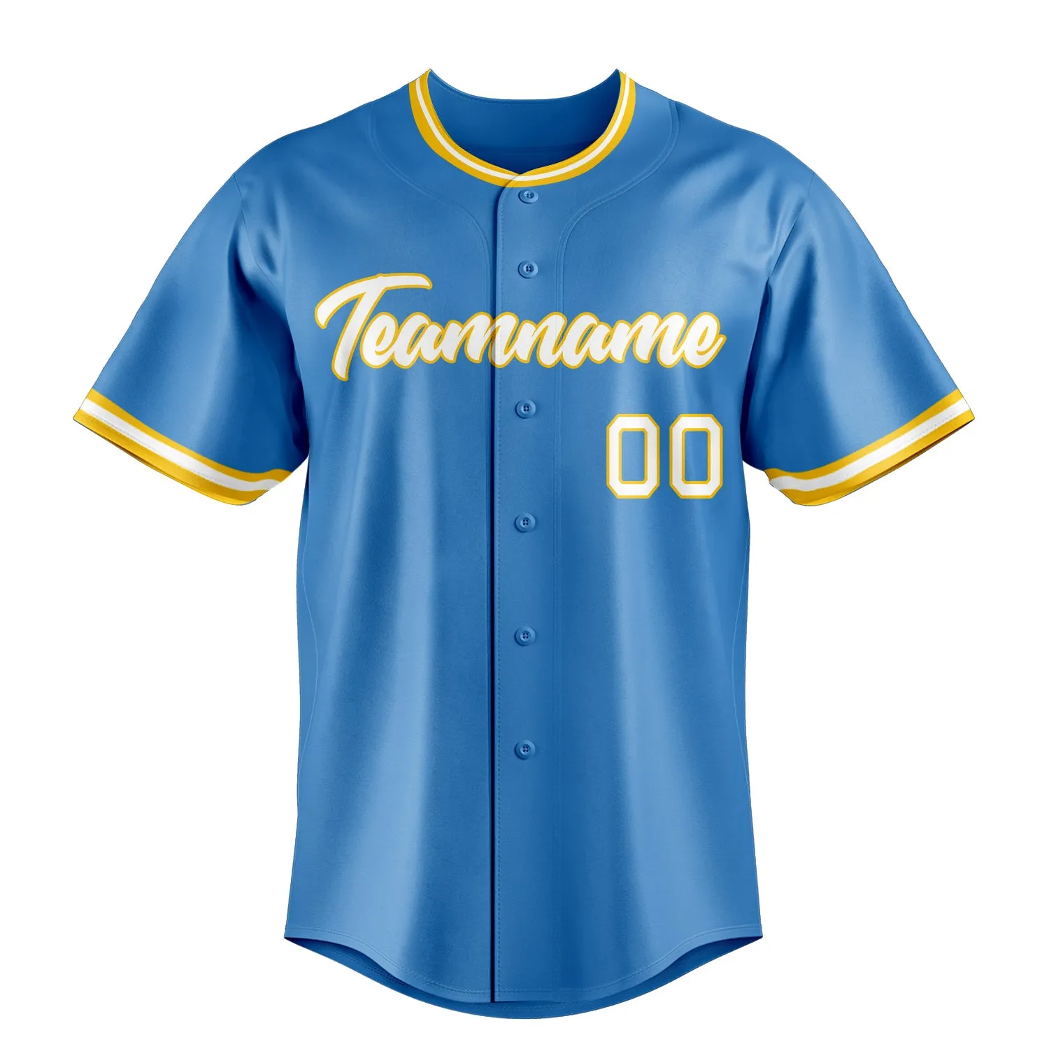 Custom Powder Blue & White Color Fan Baseball Jersey sold by Tailorly product image thumbnail 2