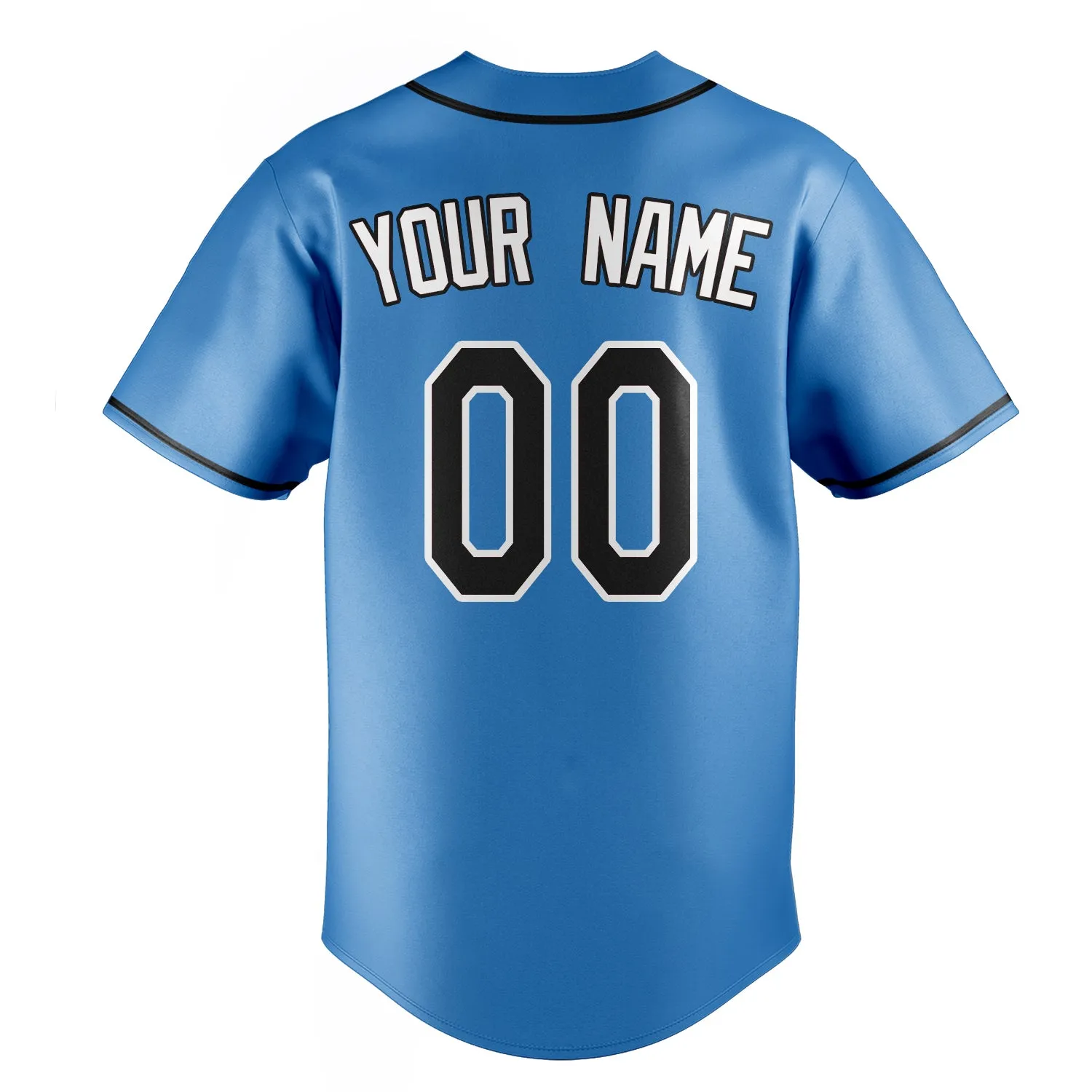 Custom Powder Blue & Black Color Fan Baseball Jersey sold by Tailorly product image thumbnail 4