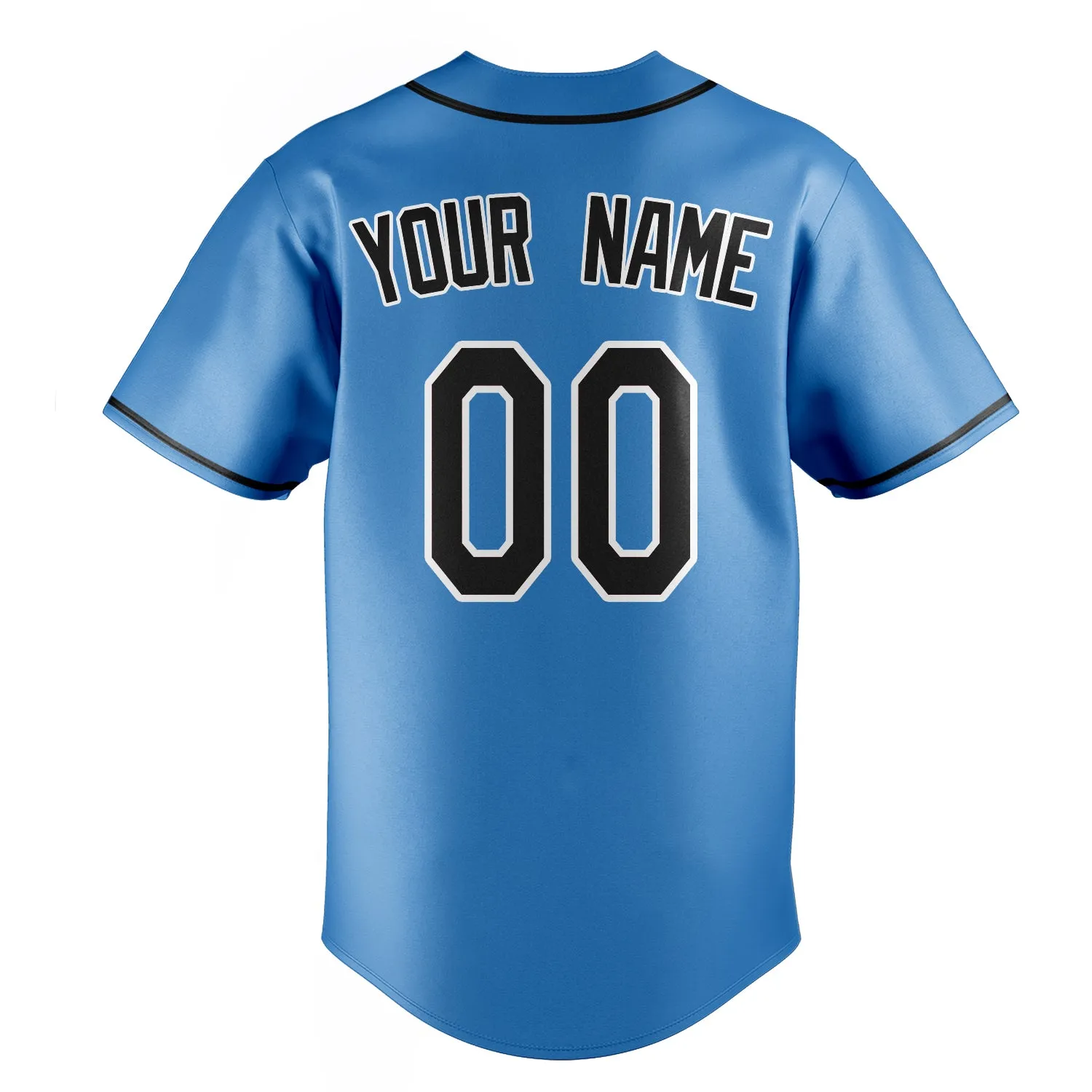Custom Powder Blue & Black Color Fan Baseball Jersey sold by Tailorly product image thumbnail 4
