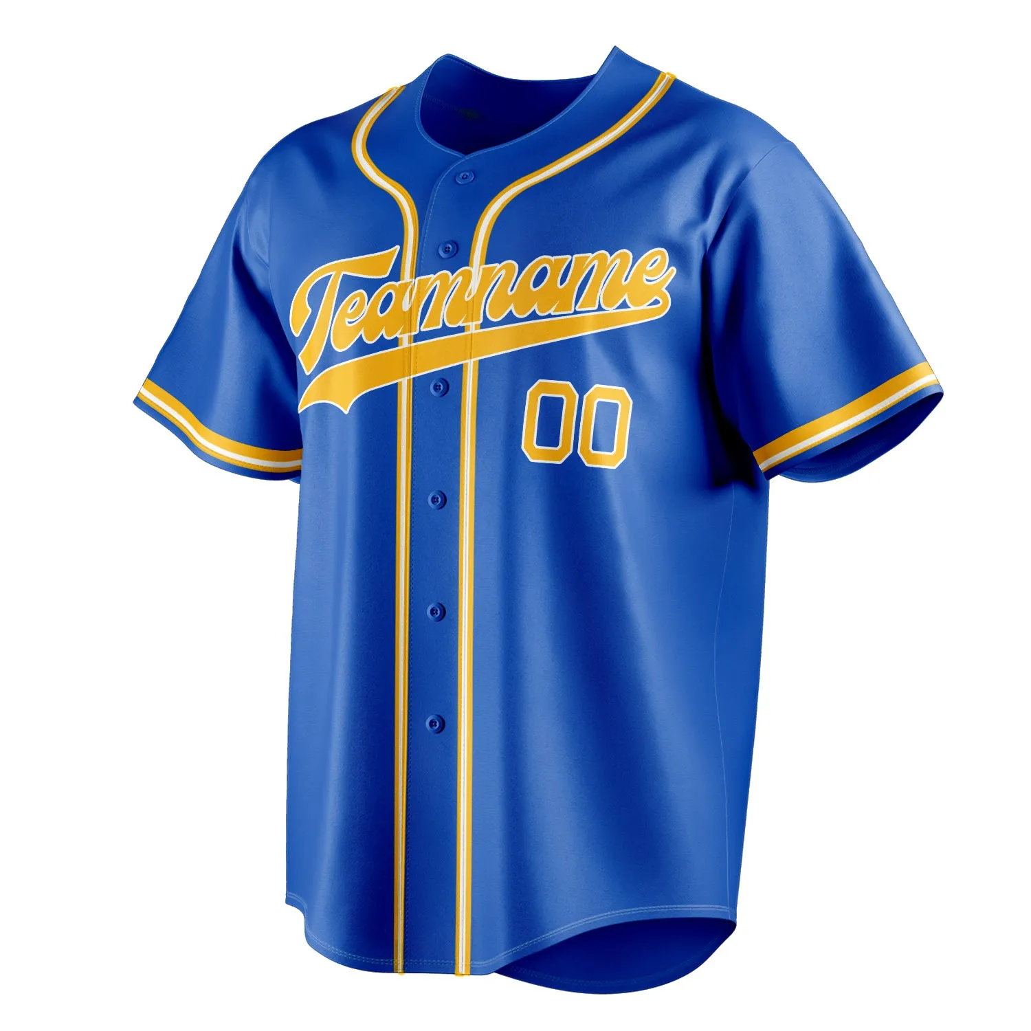 Custom Thunder Blue & Gold Color Fan Baseball Jersey sold by Tailorly product image thumbnail 3
