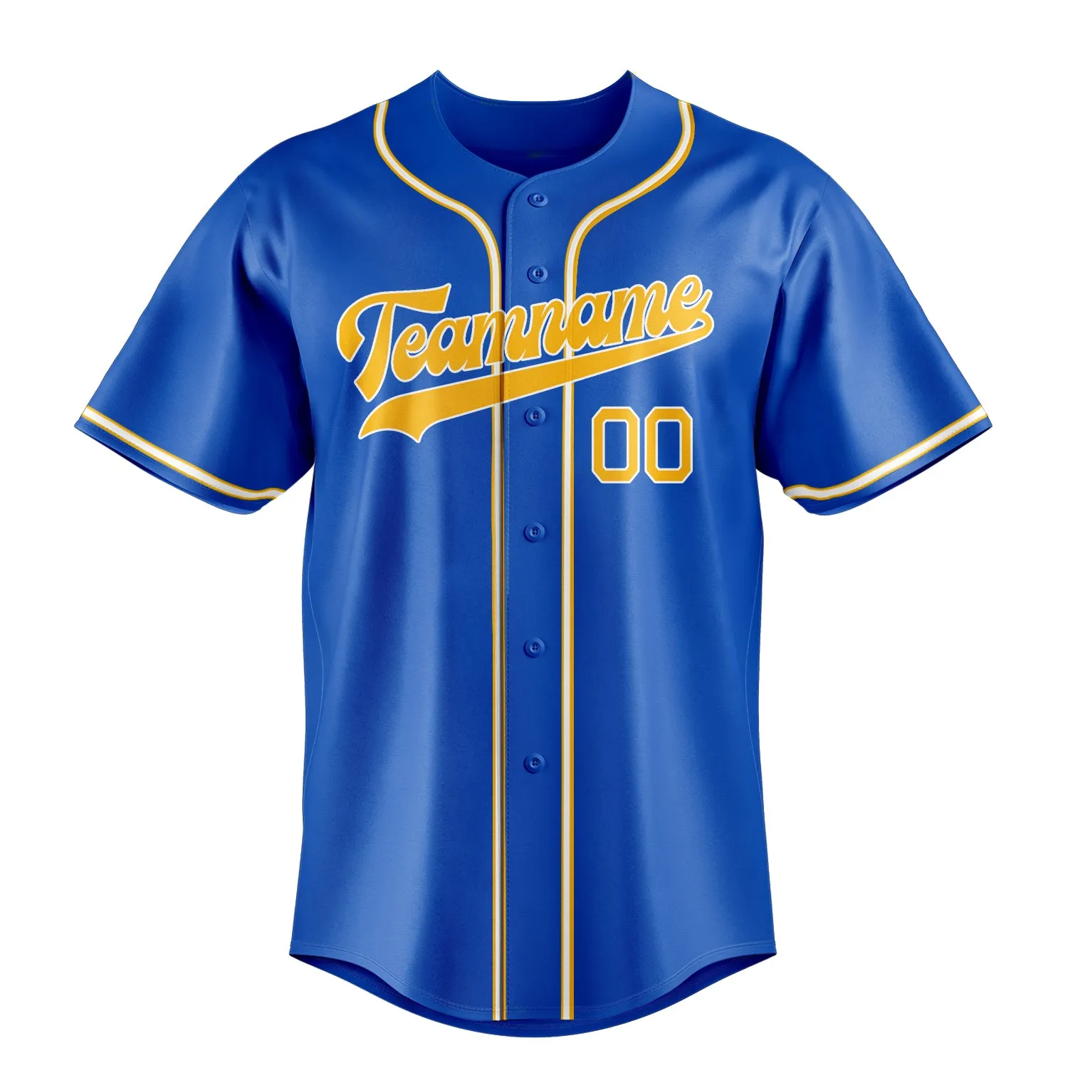 Custom Thunder Blue & Gold Color Fan Baseball Jersey sold by Tailorly product image thumbnail 2