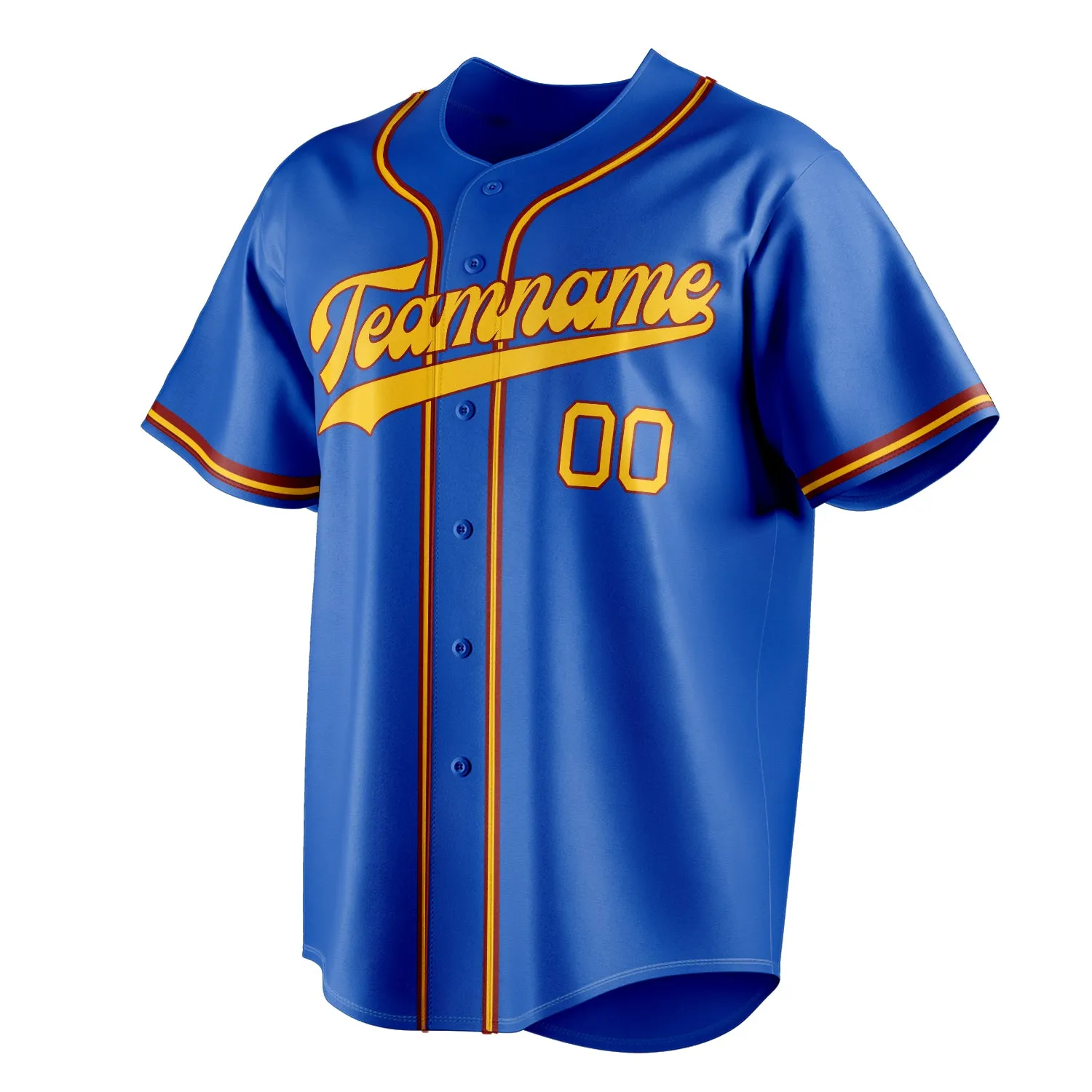 Custom Thunder Blue & Olg Gold Color Fan Baseball Jersey sold by Tailorly product image thumbnail 3