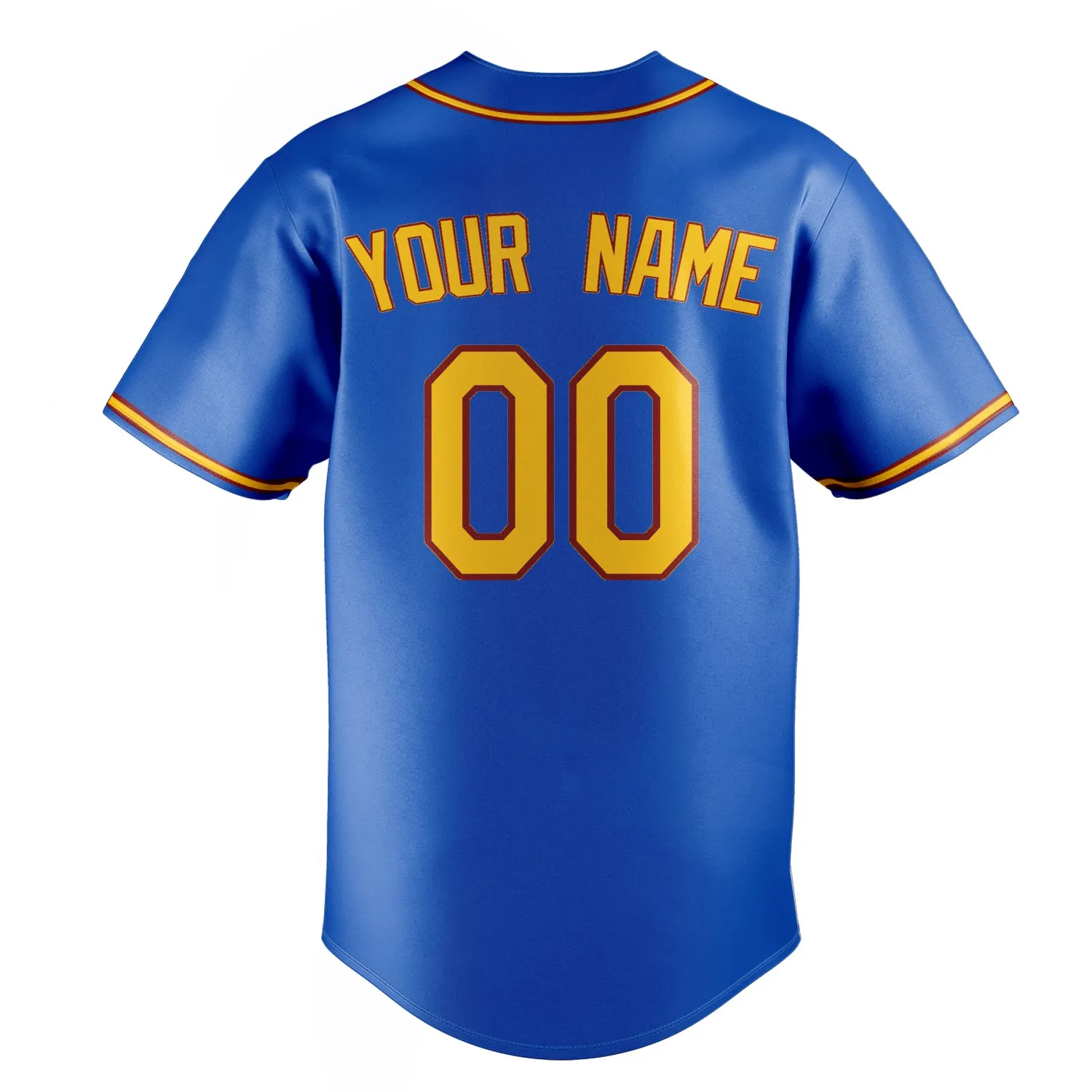 Custom Thunder Blue & Olg Gold Color Fan Baseball Jersey sold by Tailorly product image thumbnail 4