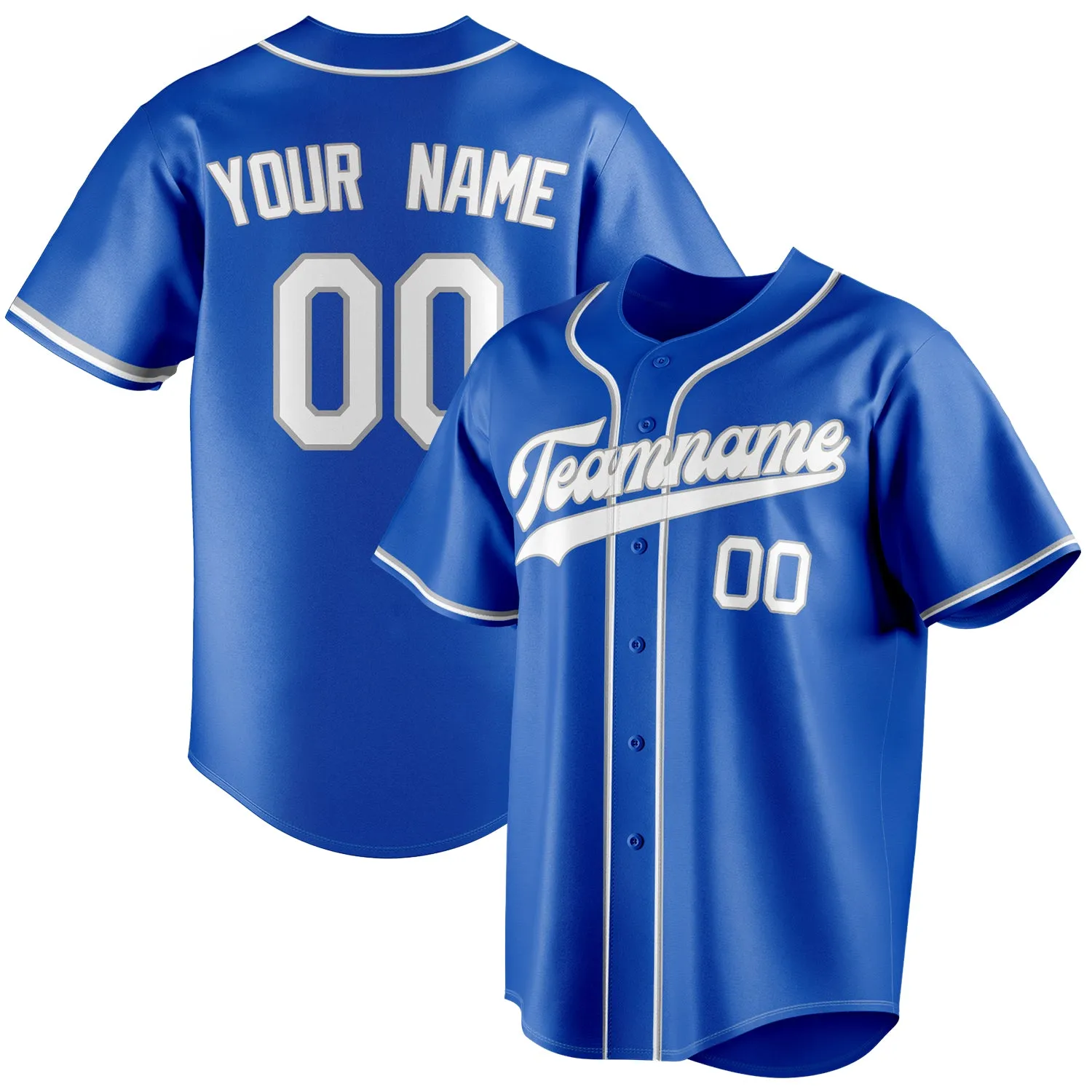 Custom Thunder Blue & White Color Fan Baseball Jersey sold by Tailorly