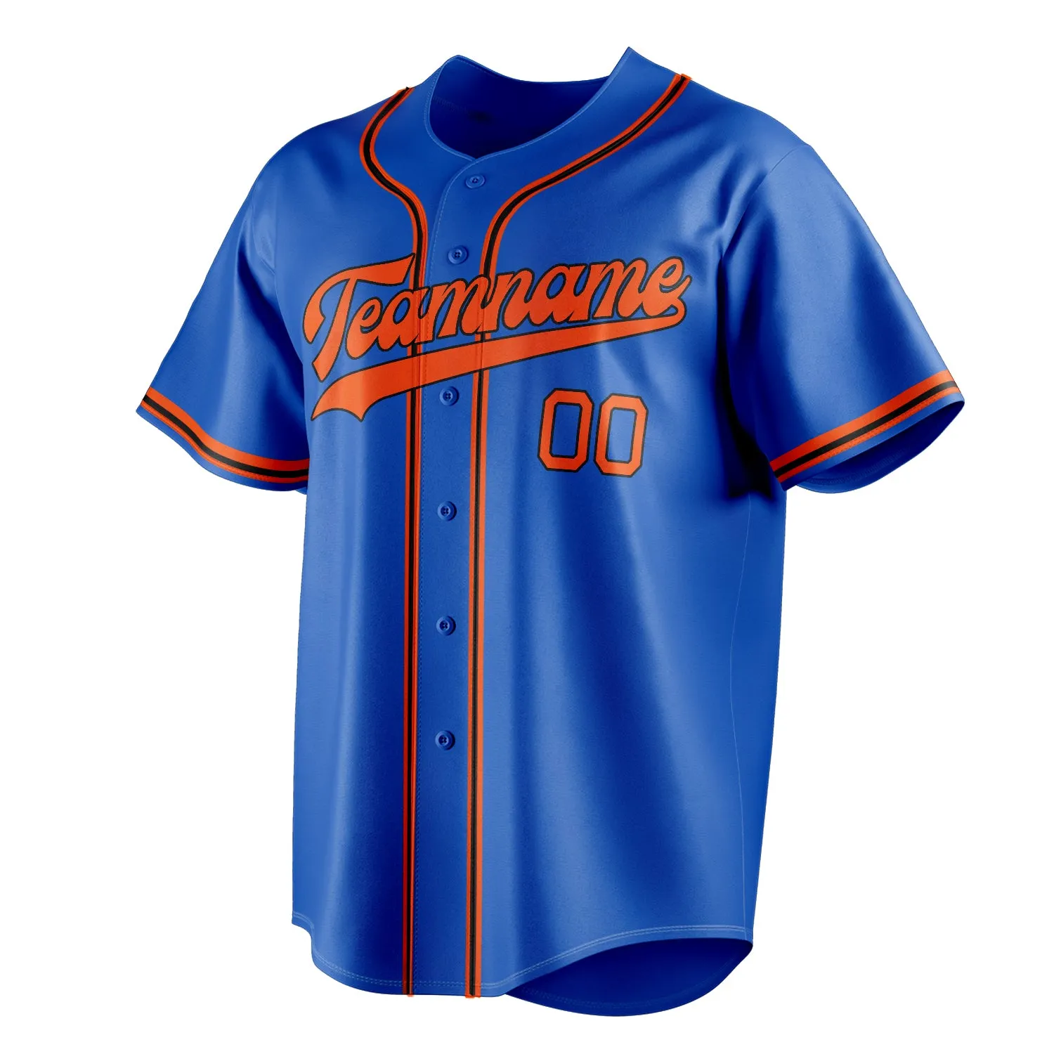 Custom Thunder Blue & Orange Color Fan Baseball Jersey sold by Tailorly product image thumbnail 3