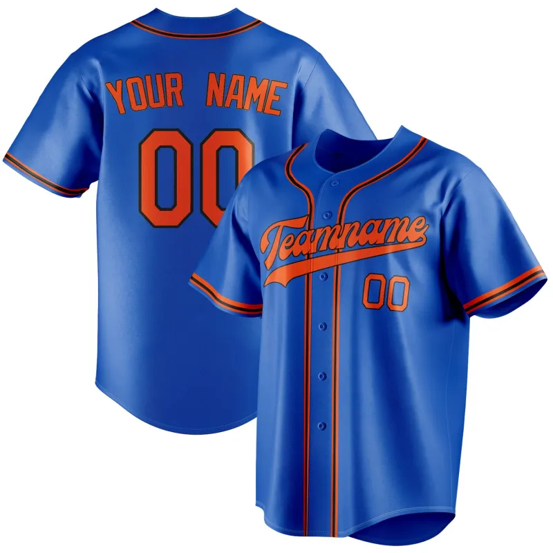 Custom Thunder Blue & Orange Color Fan Baseball Jersey sold by Tailorly