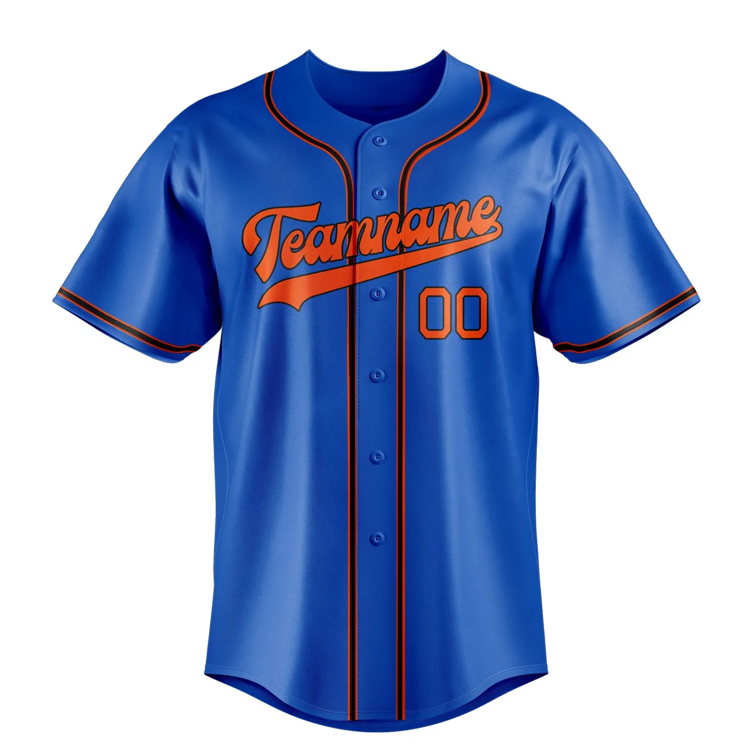 Custom Thunder Blue & Orange Color Fan Baseball Jersey sold by Tailorly product image thumbnail 2