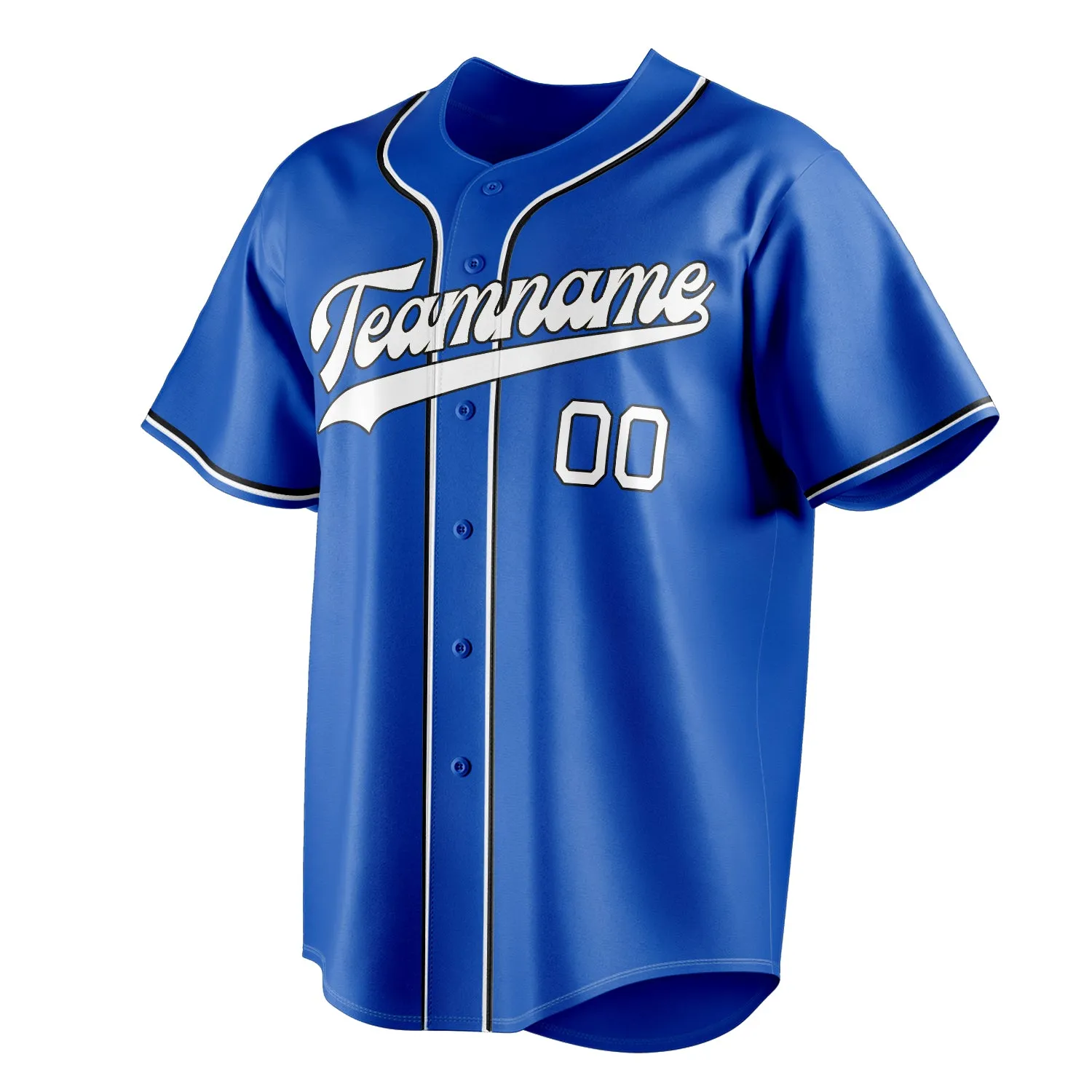 Custom Thunder Blue & White Color Fan Baseball Jersey sold by Tailorly product image thumbnail 3