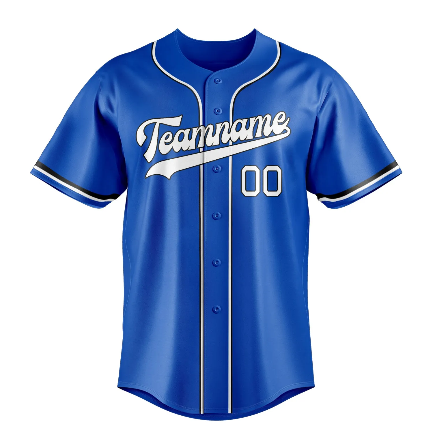 Custom Thunder Blue & White Color Fan Baseball Jersey sold by Tailorly product image thumbnail 2