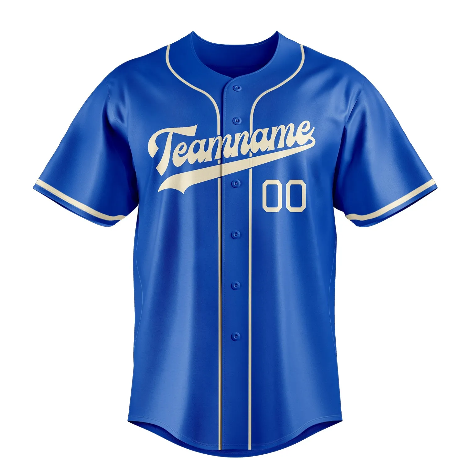 Custom Thunder Blue & Cream Color Fan Baseball Jersey sold by Tailorly product image thumbnail 2