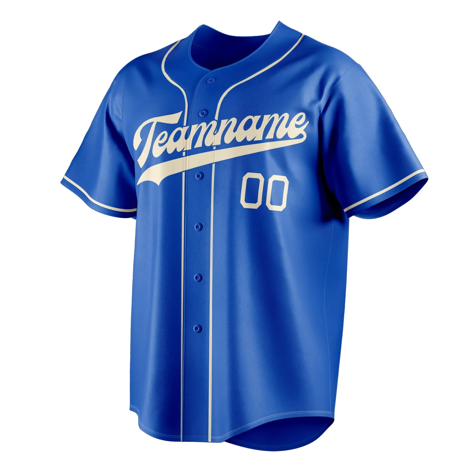 Custom Thunder Blue & Cream Color Fan Baseball Jersey sold by Tailorly product image thumbnail 3