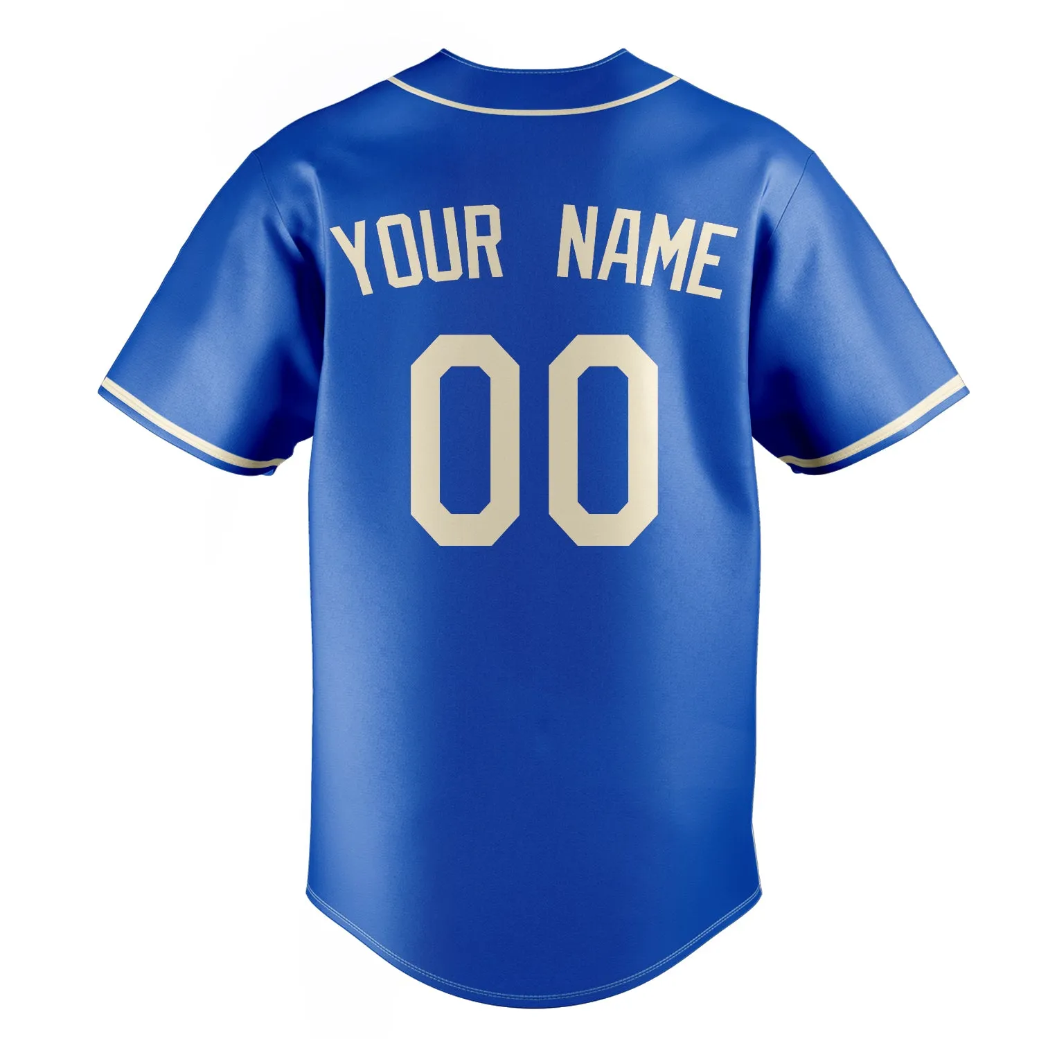 Custom Thunder Blue & Cream Color Fan Baseball Jersey sold by Tailorly product image thumbnail 4