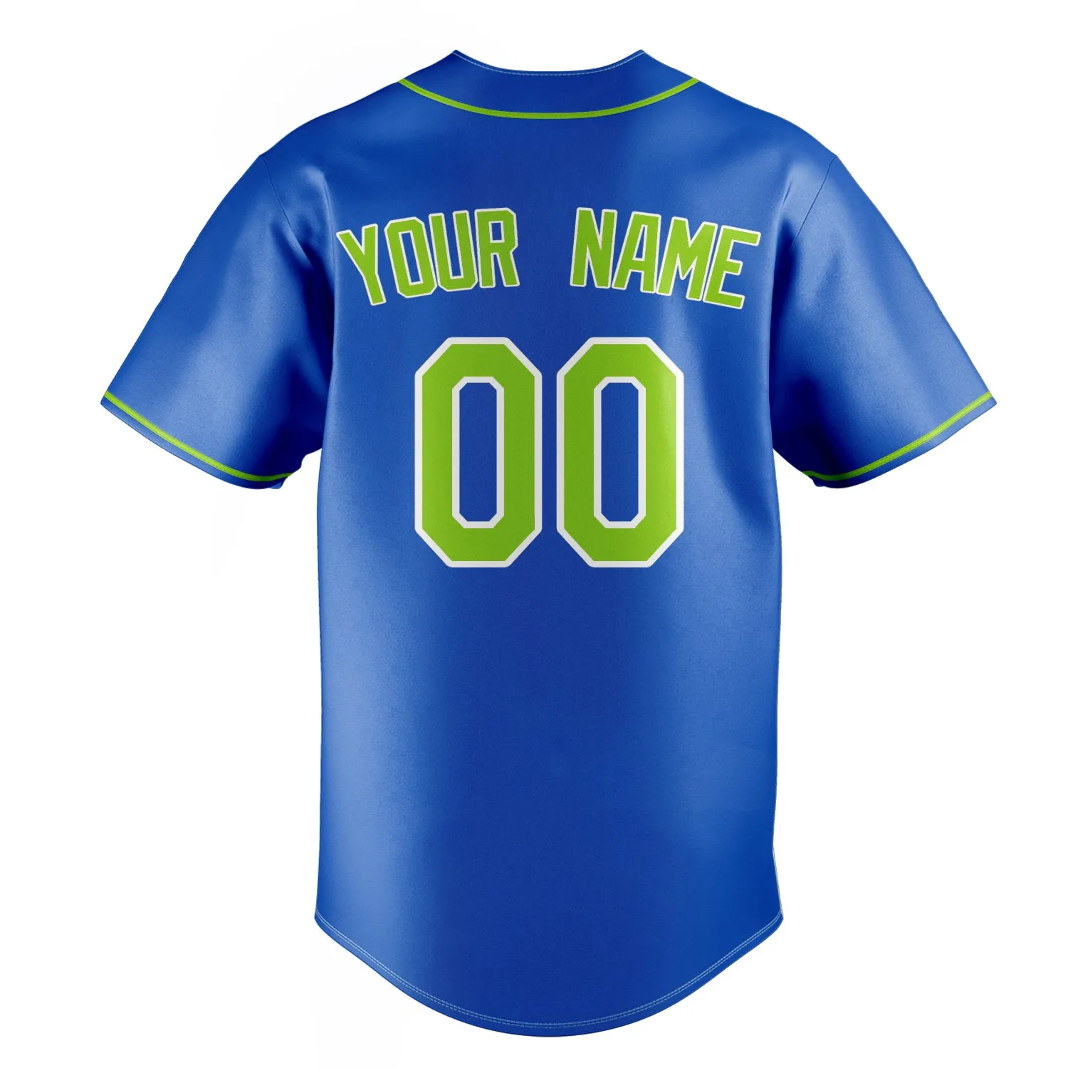 Custom Thunder Blue & Green Color Fan Baseball Jersey sold by Tailorly product image thumbnail 4