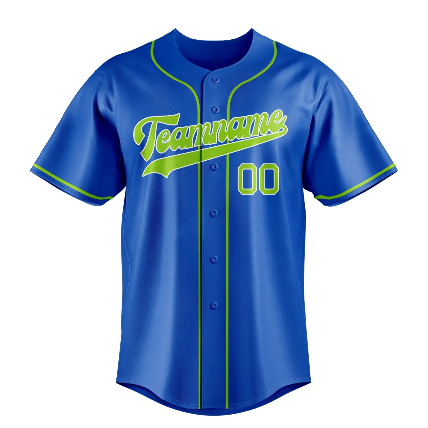 Custom Thunder Blue & Green Color Fan Baseball Jersey sold by Tailorly product image thumbnail 2