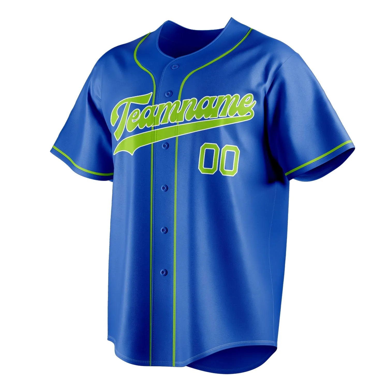 Custom Thunder Blue & Green Color Fan Baseball Jersey sold by Tailorly product image thumbnail 3