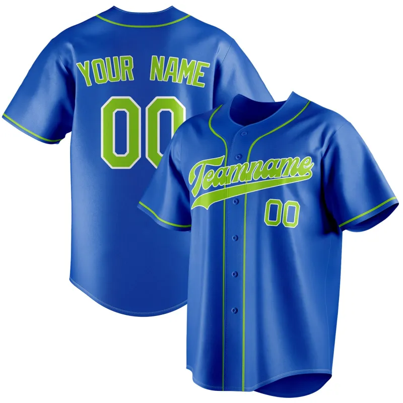 Custom Thunder Blue & Green Color Fan Baseball Jersey sold by Tailorly