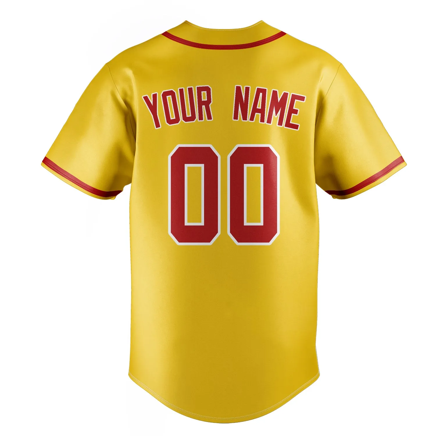 Custom Yellow & Red Color Fan Baseball Jersey sold by Tailorly product image thumbnail 4