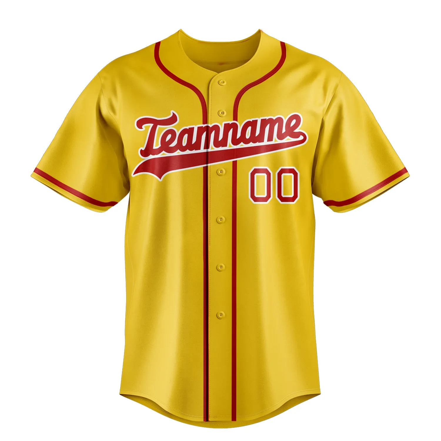 Custom Yellow & Red Color Fan Baseball Jersey sold by Tailorly product image thumbnail 2
