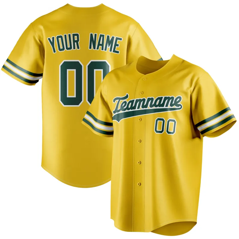 Custom Yellow & Green Color Fan Baseball Jersey sold by Tailorly