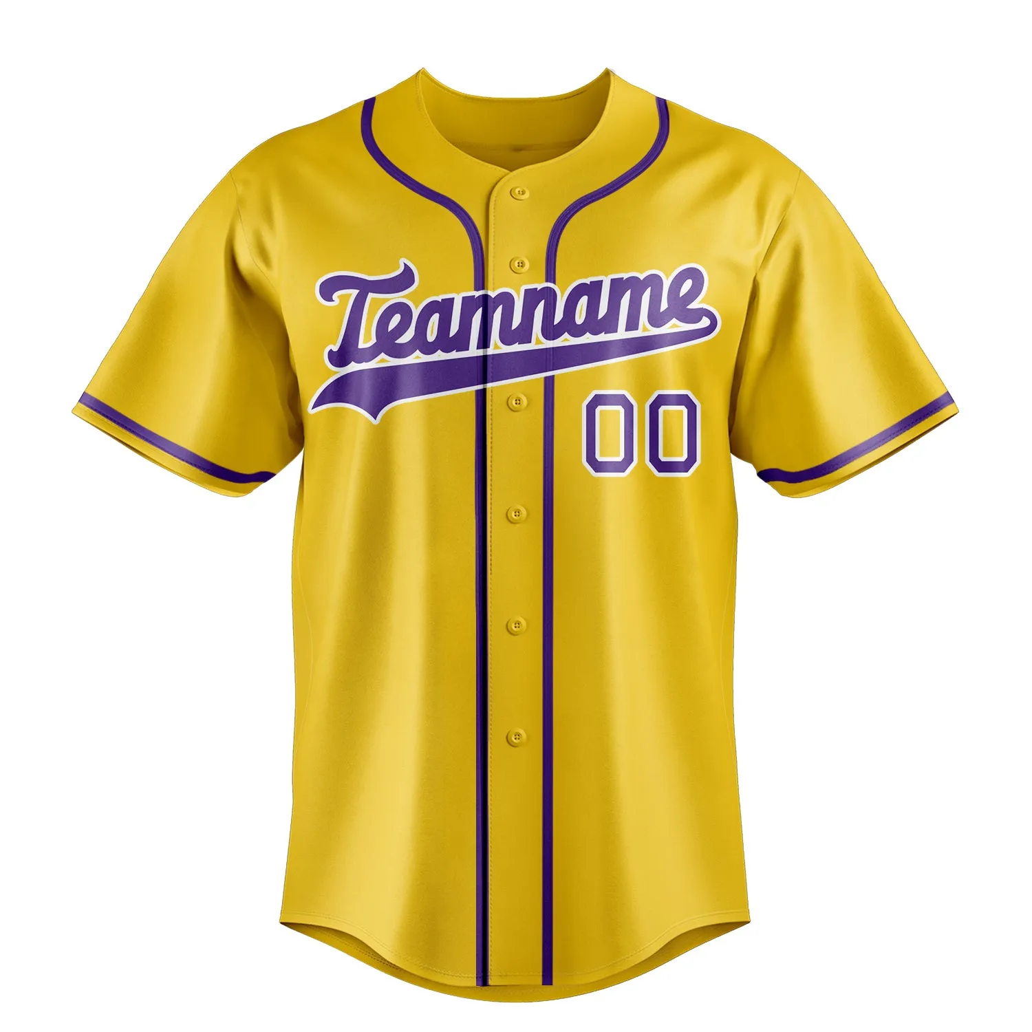 Custom Yellow & Purple Color Fan Baseball Jersey sold by Tailorly product image thumbnail 2
