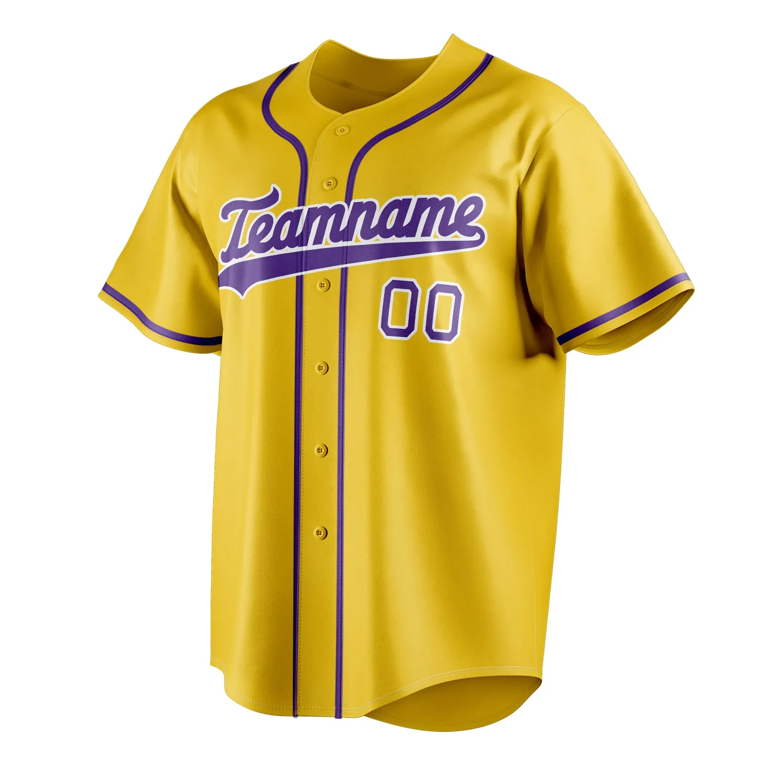 Custom Yellow & Purple Color Fan Baseball Jersey sold by Tailorly product image thumbnail 3
