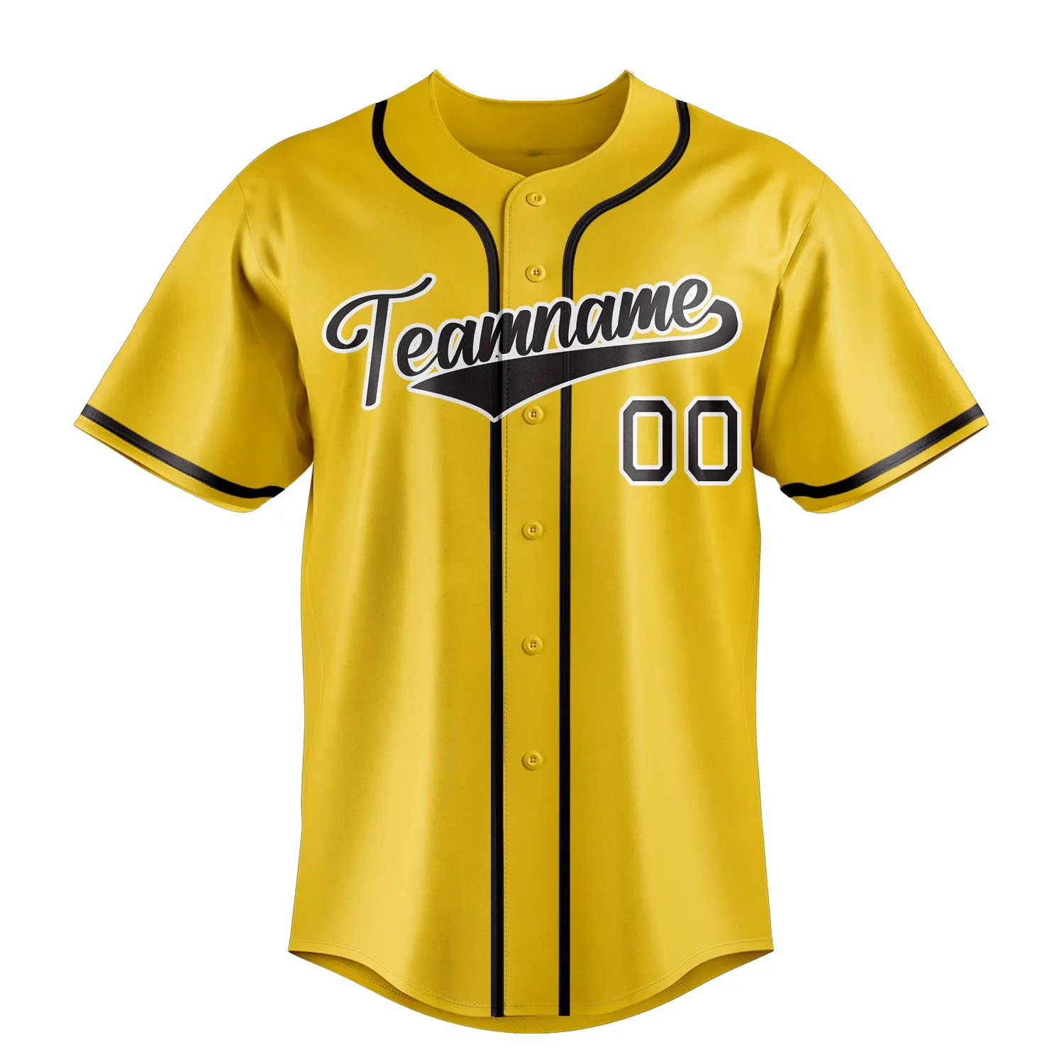 Custom Yellow & Black Color Fan Baseball Jersey sold by Tailorly product image thumbnail 2