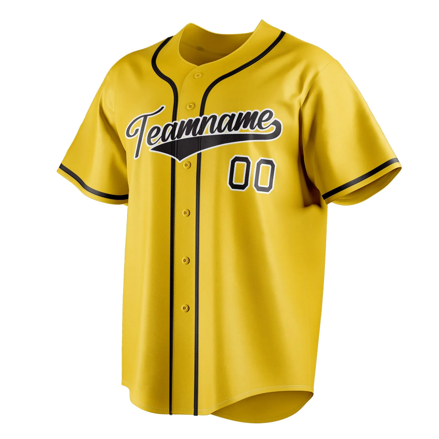 Custom Yellow & Black Color Fan Baseball Jersey sold by Tailorly product image thumbnail 3