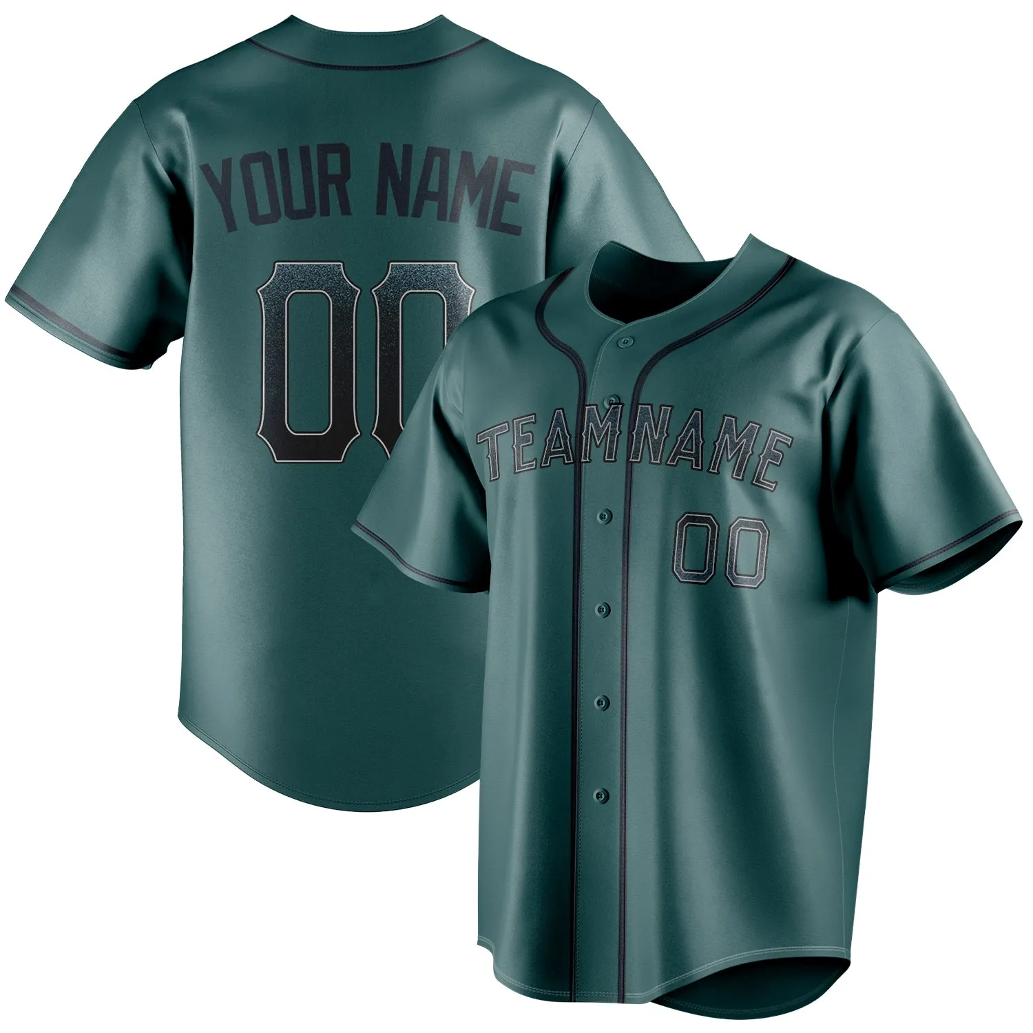 Custom Midnight Green & Black Color Fan Baseball Jersey sold by Tailorly