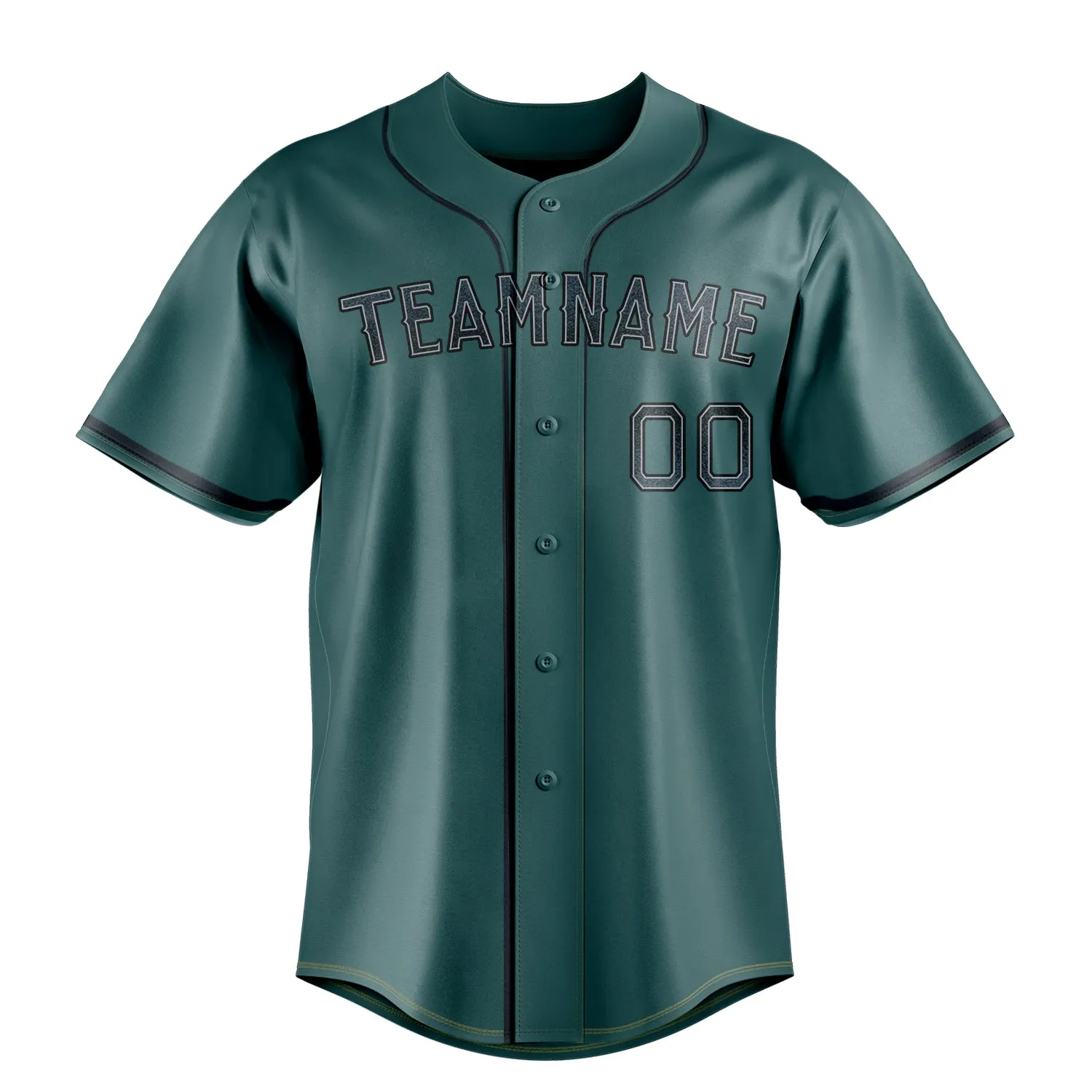 Custom Midnight Green & Black Color Fan Baseball Jersey sold by Tailorly product image thumbnail 2