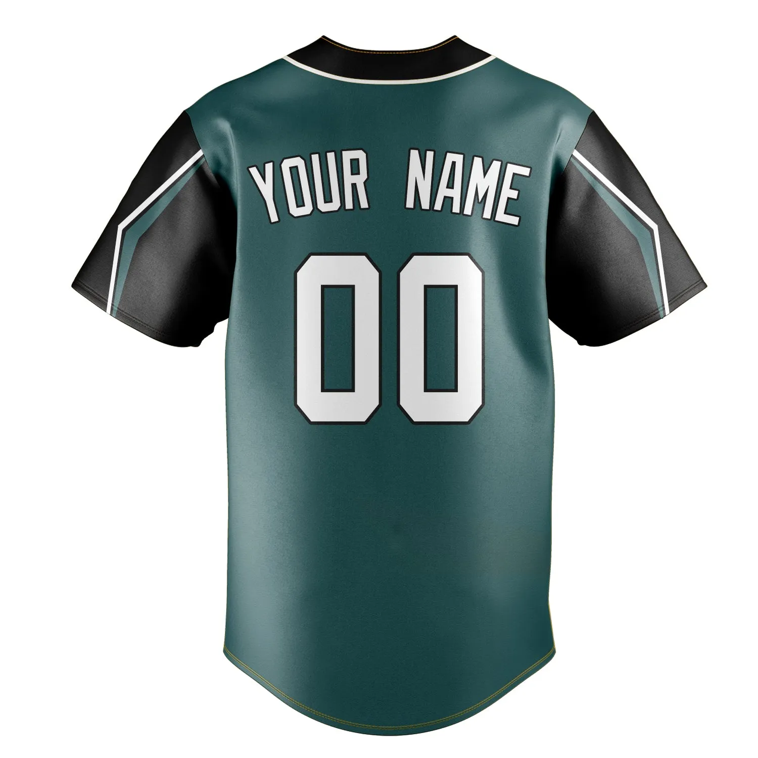 Custom Midnight Green & White 3 Colors Arm Shapes Fan Baseball Jersey sold by Tailorly product image thumbnail 4