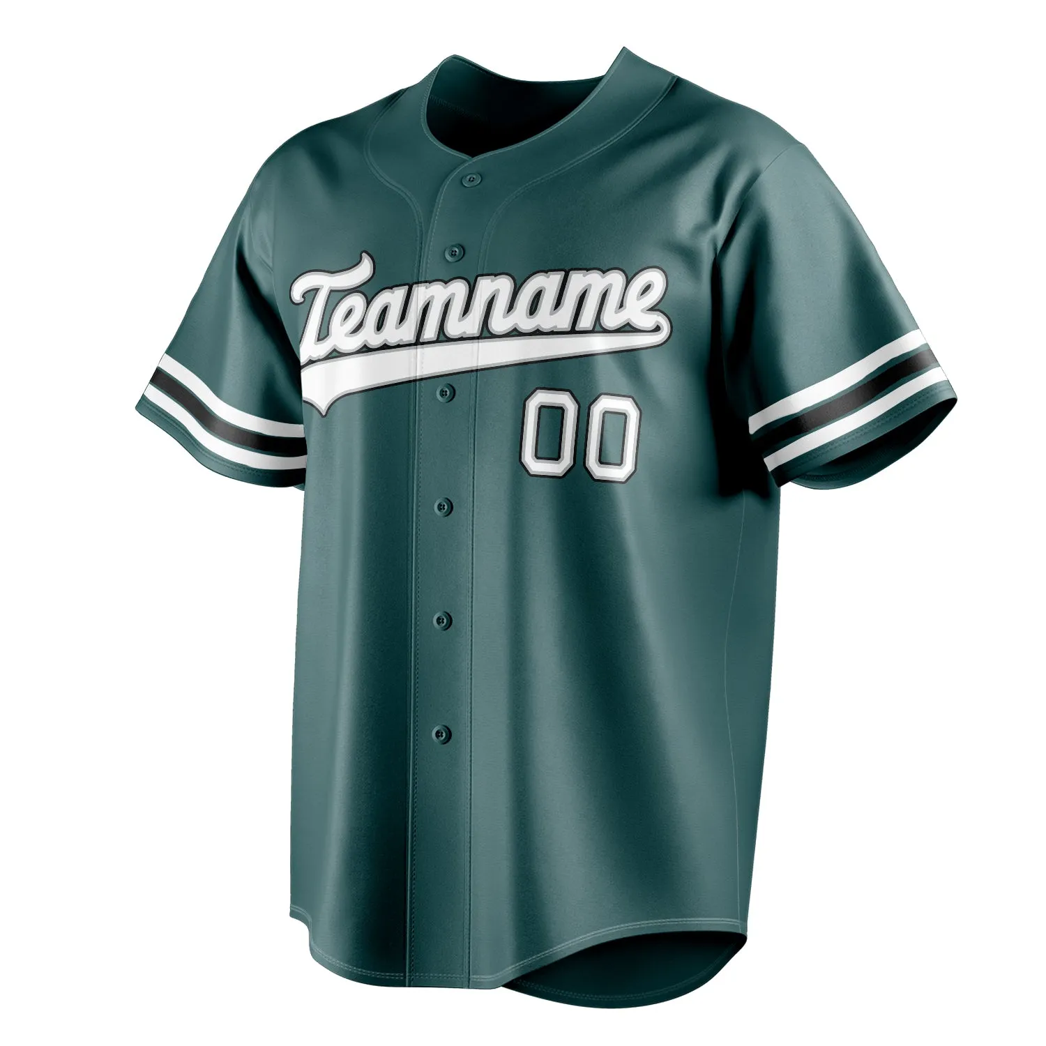 Custom Midnight Green & White Color Fan Baseball Jersey sold by Tailorly product image thumbnail 3