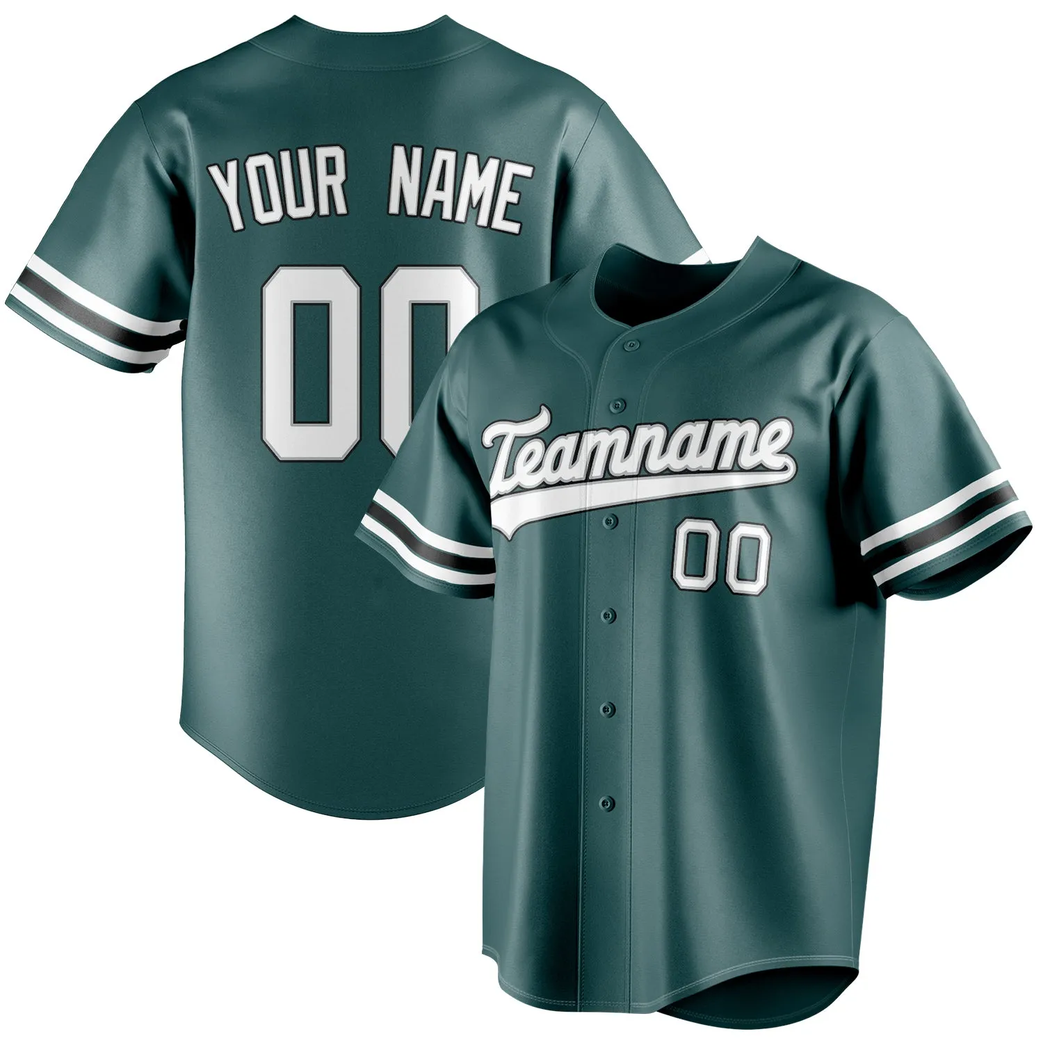 Custom Midnight Green & White Color Fan Baseball Jersey sold by Tailorly