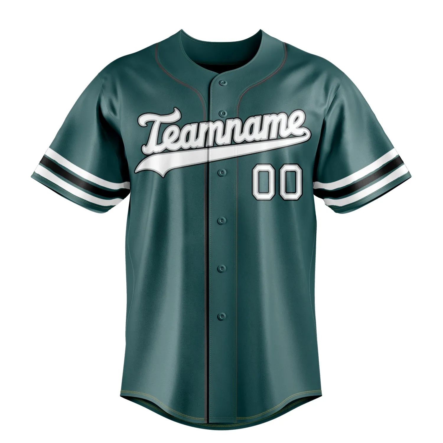 Custom Midnight Green & White Color Fan Baseball Jersey sold by Tailorly product image thumbnail 2