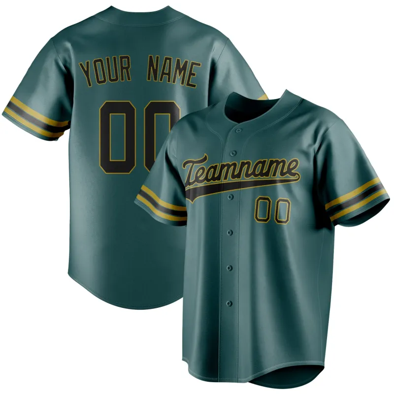 Custom Midnight Green & Black Color Fan Baseball Jersey sold by Tailorly