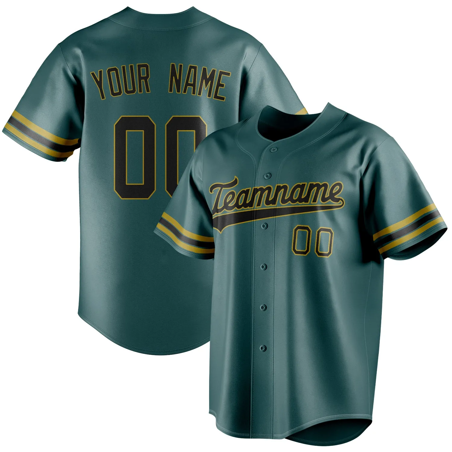 Custom Midnight Green & Black Color Fan Baseball Jersey sold by Tailorly