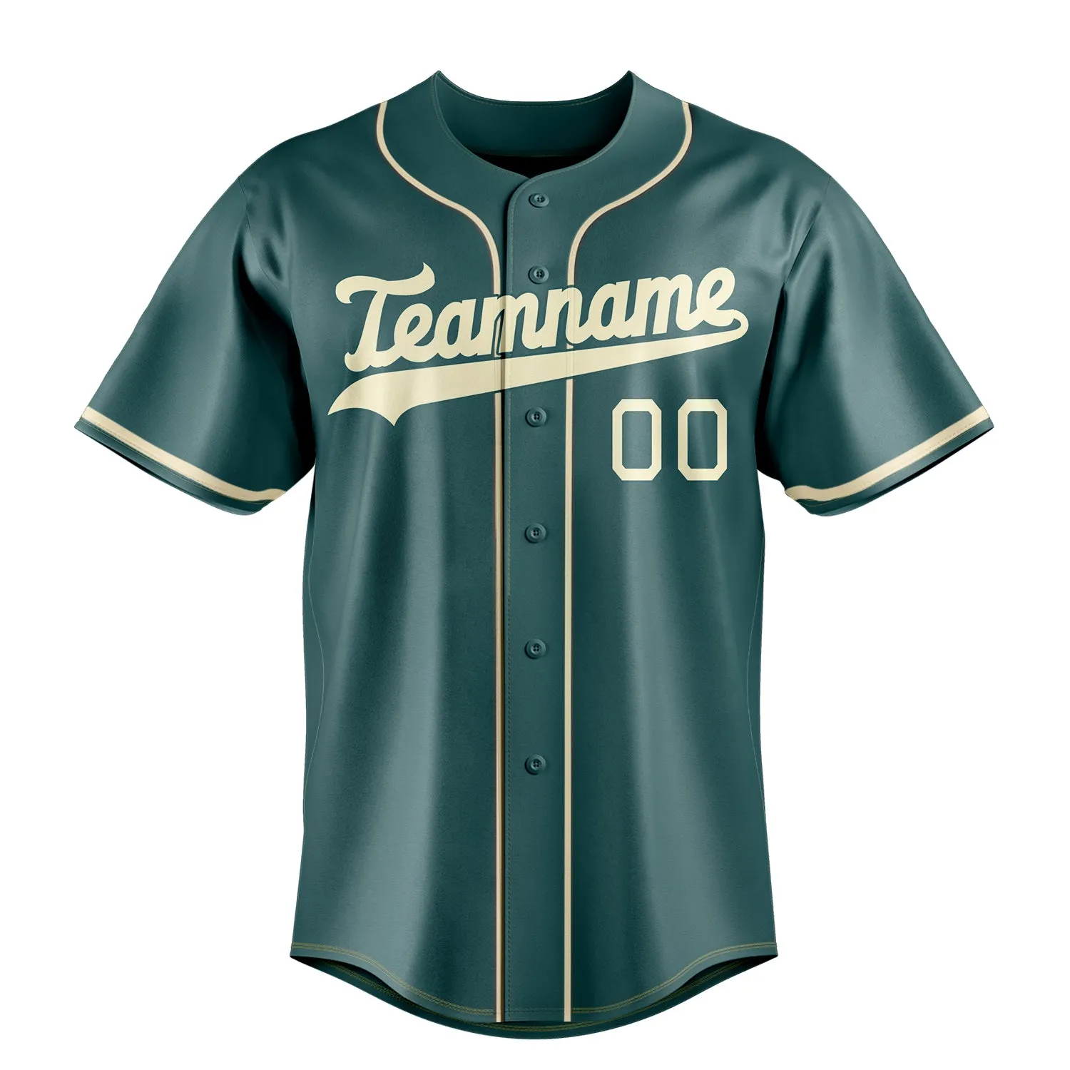 Custom Midnight Green & Cream Color Fan Baseball Jersey sold by Tailorly product image thumbnail 2